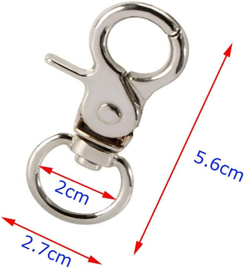 10 Pcs Swivel Lobster Claw Lobster Clasps Keychain with Swivel Zinc Alloy Lobster Claw Clasp Accessories for Keychains, Dog Leashes and Crafts (Silver) image number 3