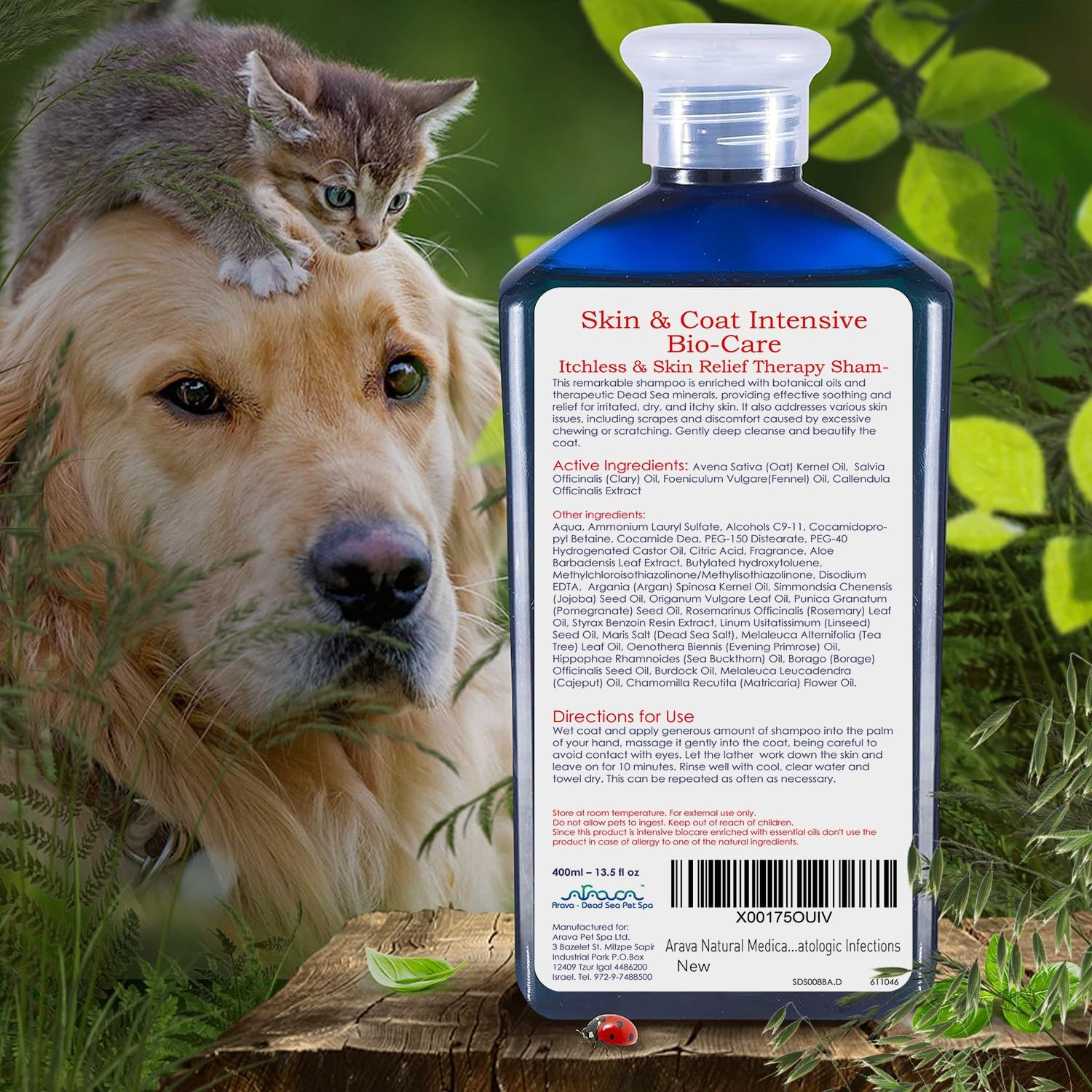 Arava Natural Medicated Dog Shampoo &ndash; anti Yeast anti Itch Dog Shampoo - Healthy Skin & Coat - First Aid in Hot Spots Ringworm Scrapes Abrasions & Dermatologic Infections