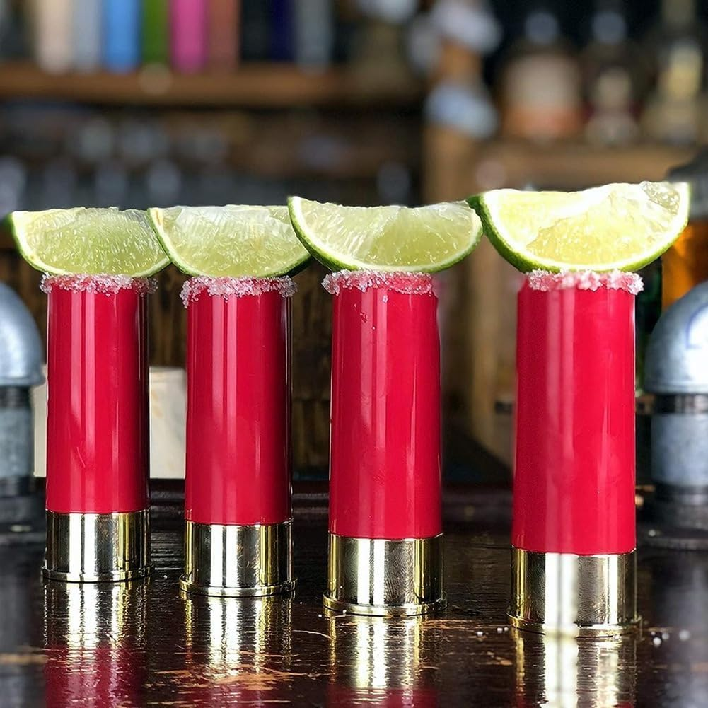 12 Gauge Shot Glasses Set of 4, Shot Glasses Calibre 12, Durable and Easy to Use, Red Rustic Drinking Glass Set, 9.2 X 3.2 X 3.6Cm image number 5