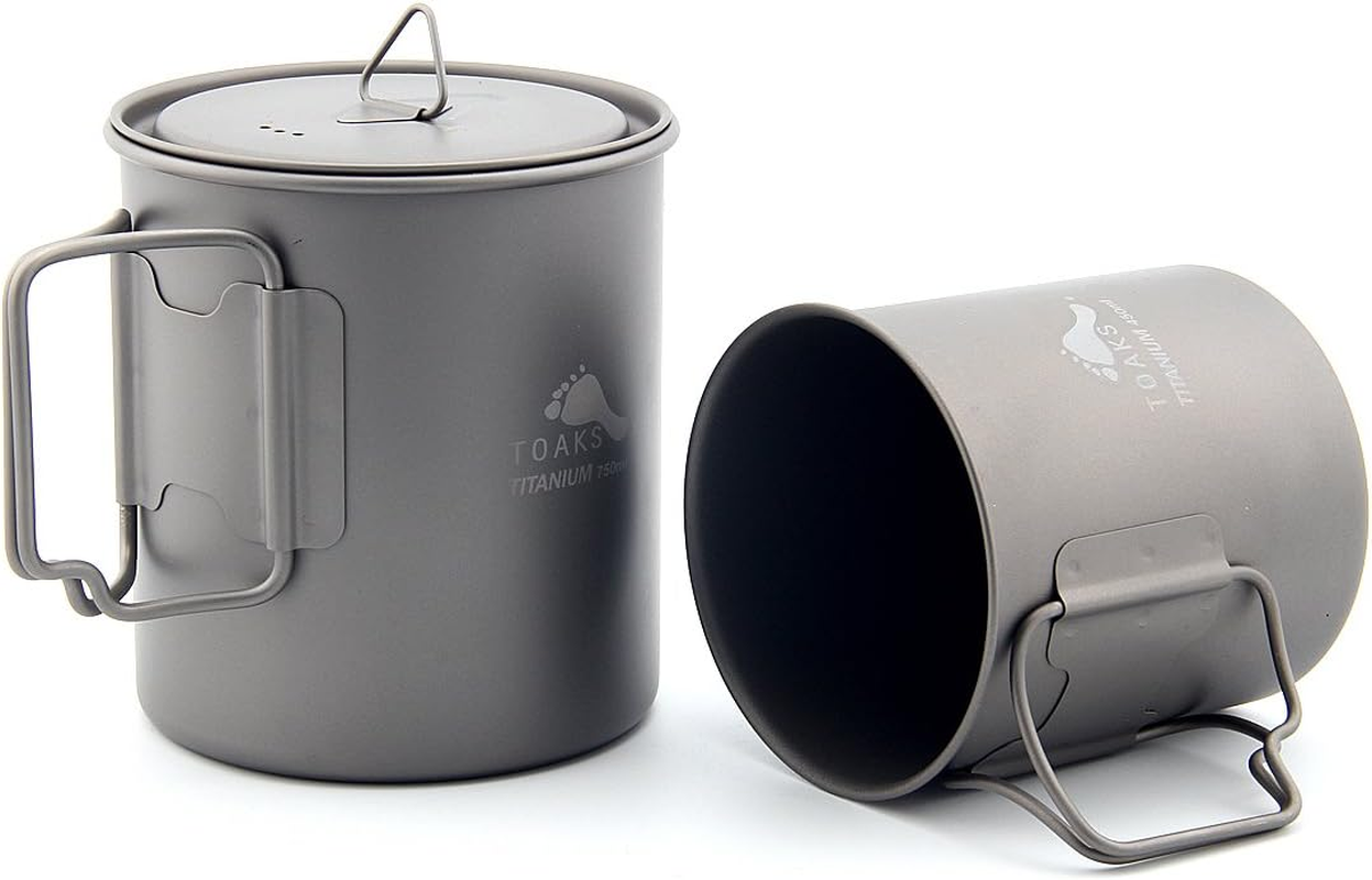 TOAKS Ultralight Titanium Cup Portable Titanium Water Mug (750Ml and 450Ml Set) image number 1