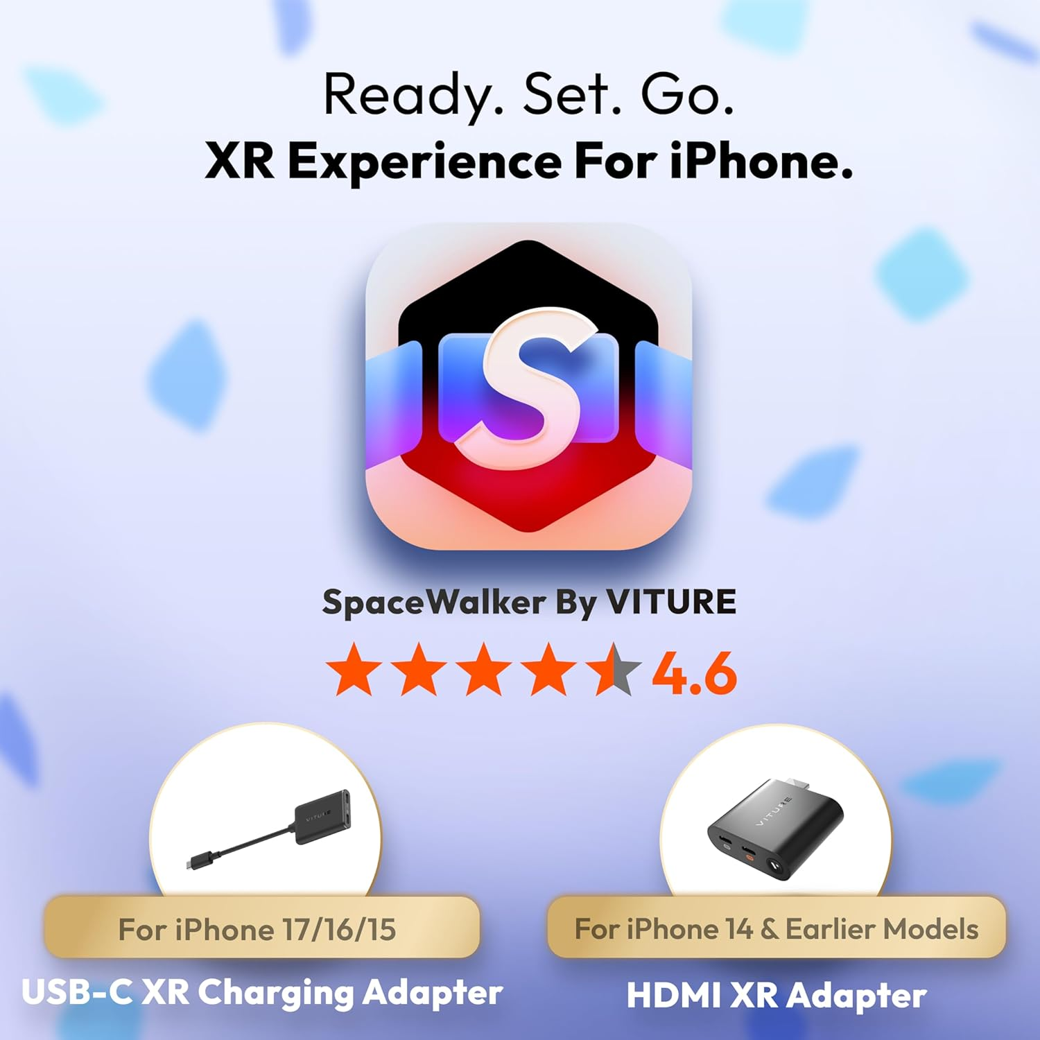 VITURE USB- C XR Charging Adapter for USB-C Iphone, Enabling Multi-Screen, Enhanced 3Dof, Spatial 3D, VR Video Features, Fits Iphone 17/16/15, Charge and Play for Other Devices