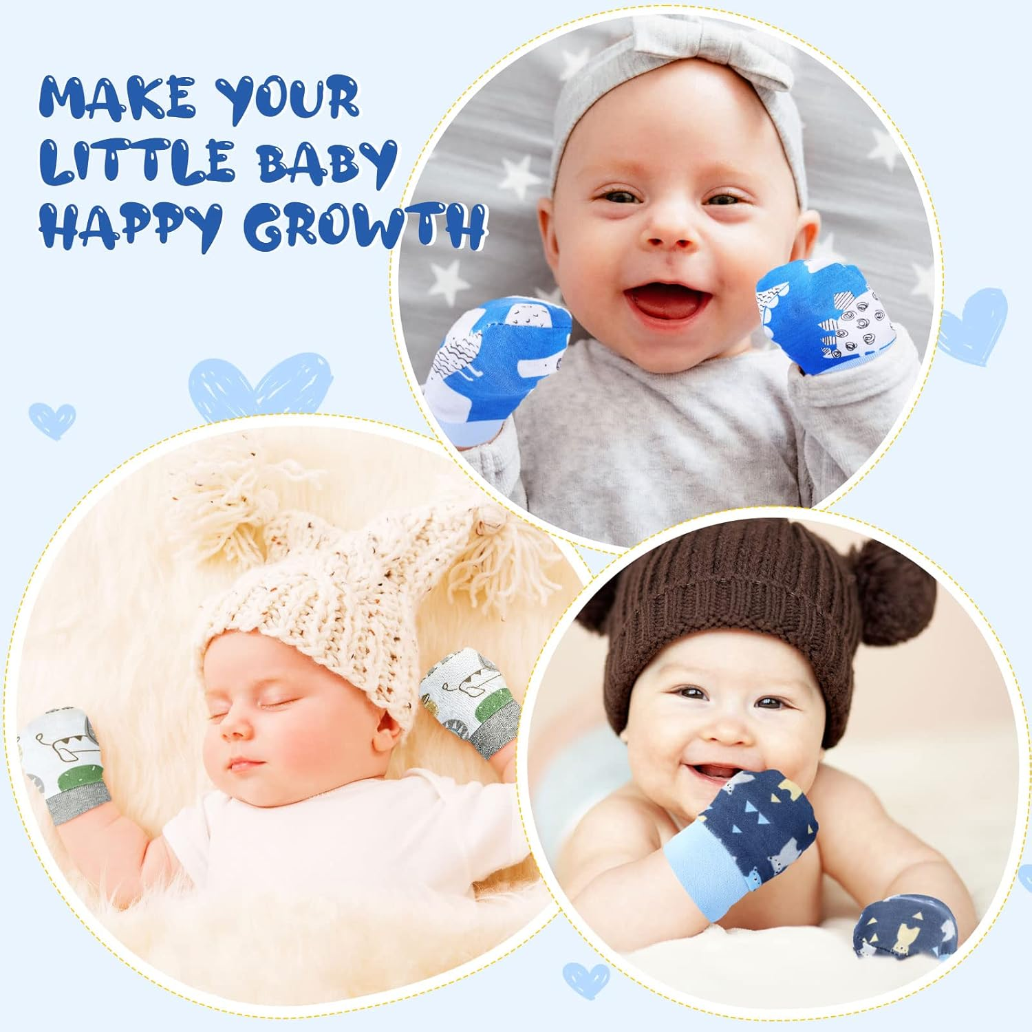 12 Pairs Newborn Baby Mittens Infant Toddler Gloves No Scratch Mittens Gloves for 0-6 Months Baby Boys Girls image number 1
