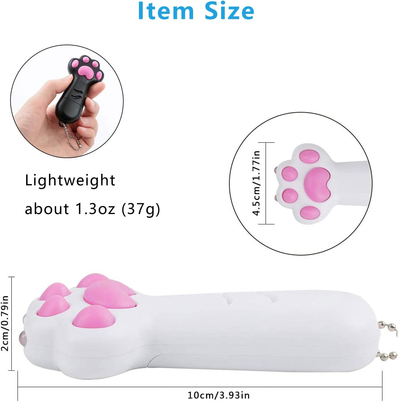 Interactive Cat Toy for Indoor Catch Exercise - Pet Dog Funny Kitten Wand for Chasing and Playing (White)