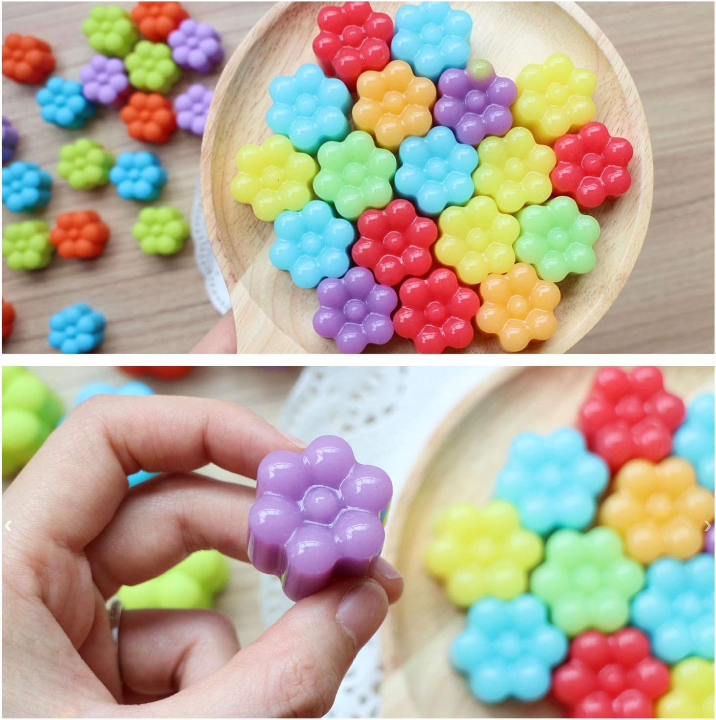 Tamtamparty Small Size 3Cm X 12PC Set Pack | Assorted Colors Flowers Mixed Design Molds | Chocolate - Candy - Jelly - Mini Soap | Silicone Ice Cube - Silicone Individual Separated Molds image number 1