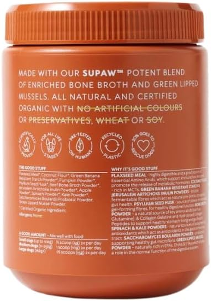 SUPAW&trade; by Australian Pet Organics Certified Organic Digestive Health Powdered Dog Supplement 240G image number 5