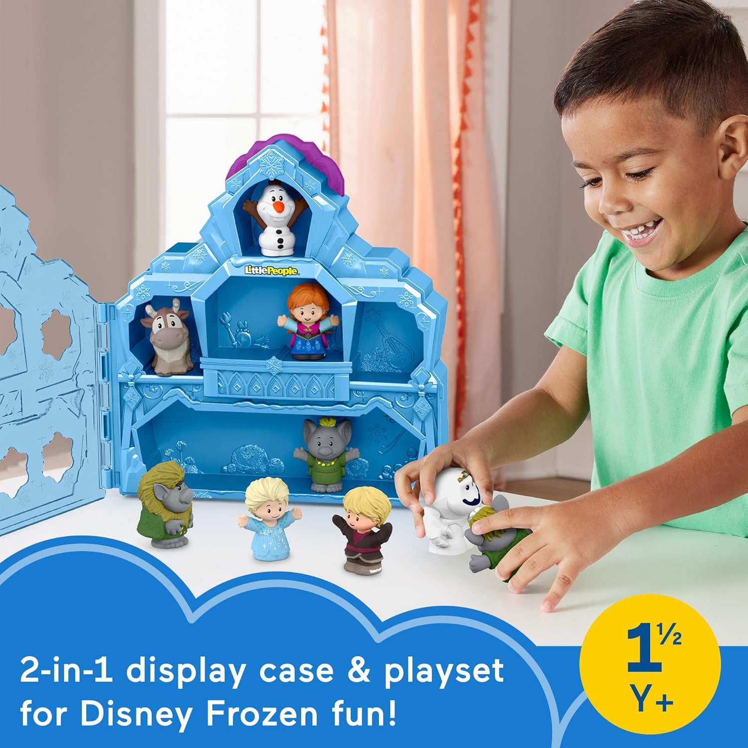 Fisher-Price Little People Toddler Playset Disney Frozen Carry along Castle Case with 9 Figures for Preschool Kids Ages 18+ Months image number 3