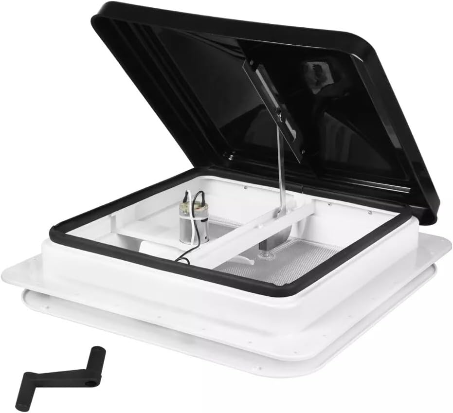 14"X14" RV Roof Vent Fan for RV Bathroom Camper Ceiling 12V RV Fan with 6 Blades image number 3