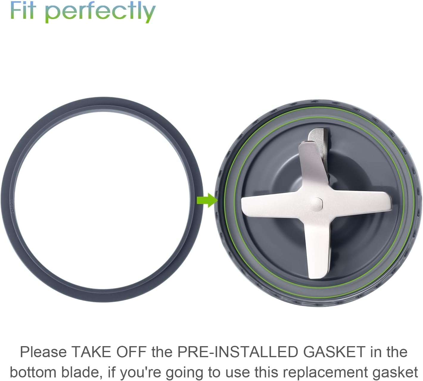 4-Piece Blender Cup and Blade Replacement Parts 32Oz Cup and Extractor Blade and 2 Rubber Gaskets Compatible with Nutribullet High-Speed Blender/Mixer System 600W/900W Series image number 3