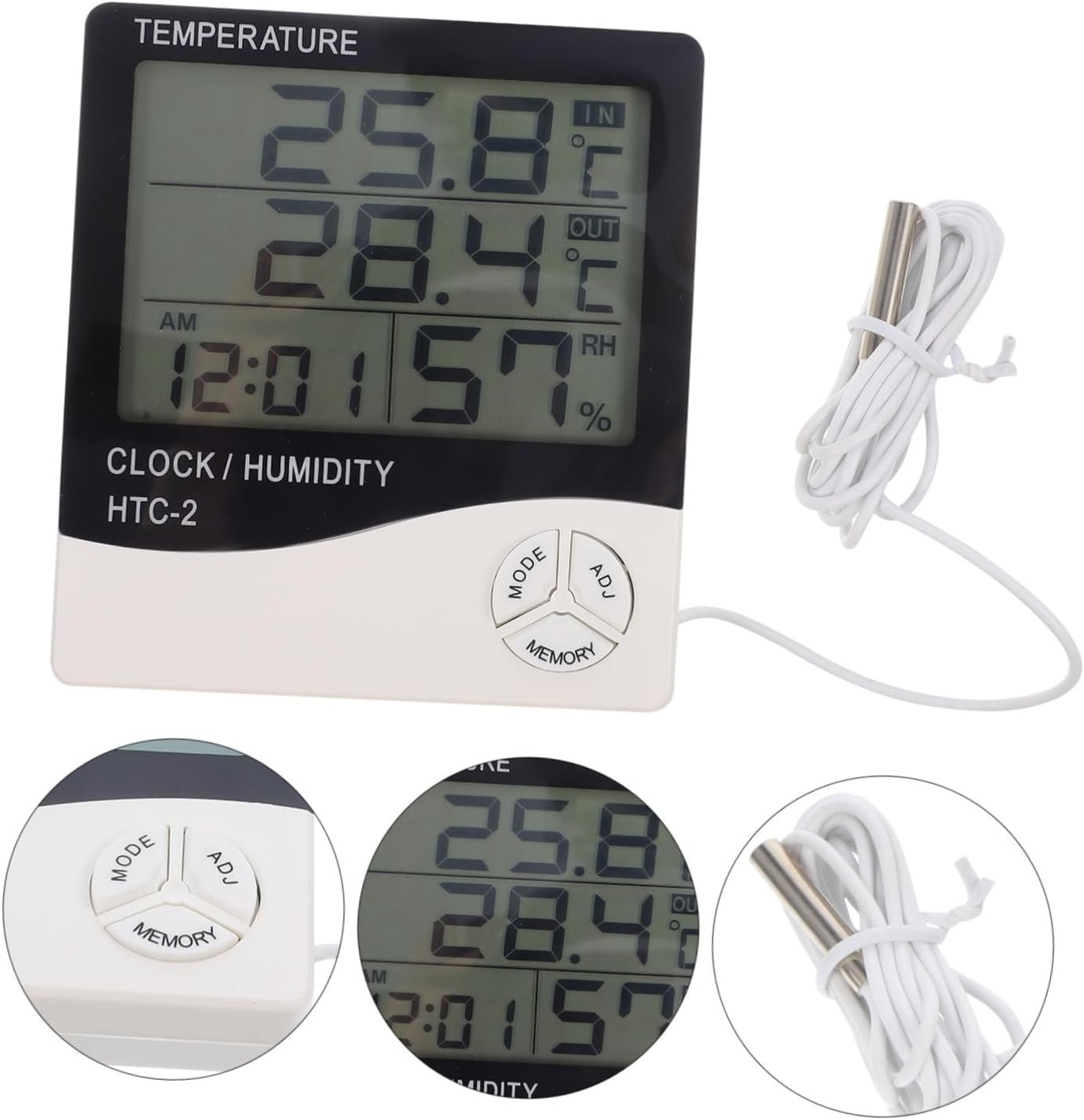 Digital Thermometer Humidity Monitor for Aquarium Fish Tank Home Use LCD Display Accurate Temperature Humidity Readings for Greenhouse Kitchen Office and Room image number 4