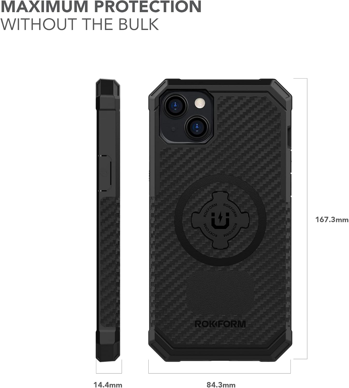 ROKFORM Iphone 14 plus Case, Rugged Series, Dual Magnet + Magsafe Compatible, Cover with Roklock Twist Lock, Magnetic Protective Apple Gear, Drop Tested Armor (Black) image number 6