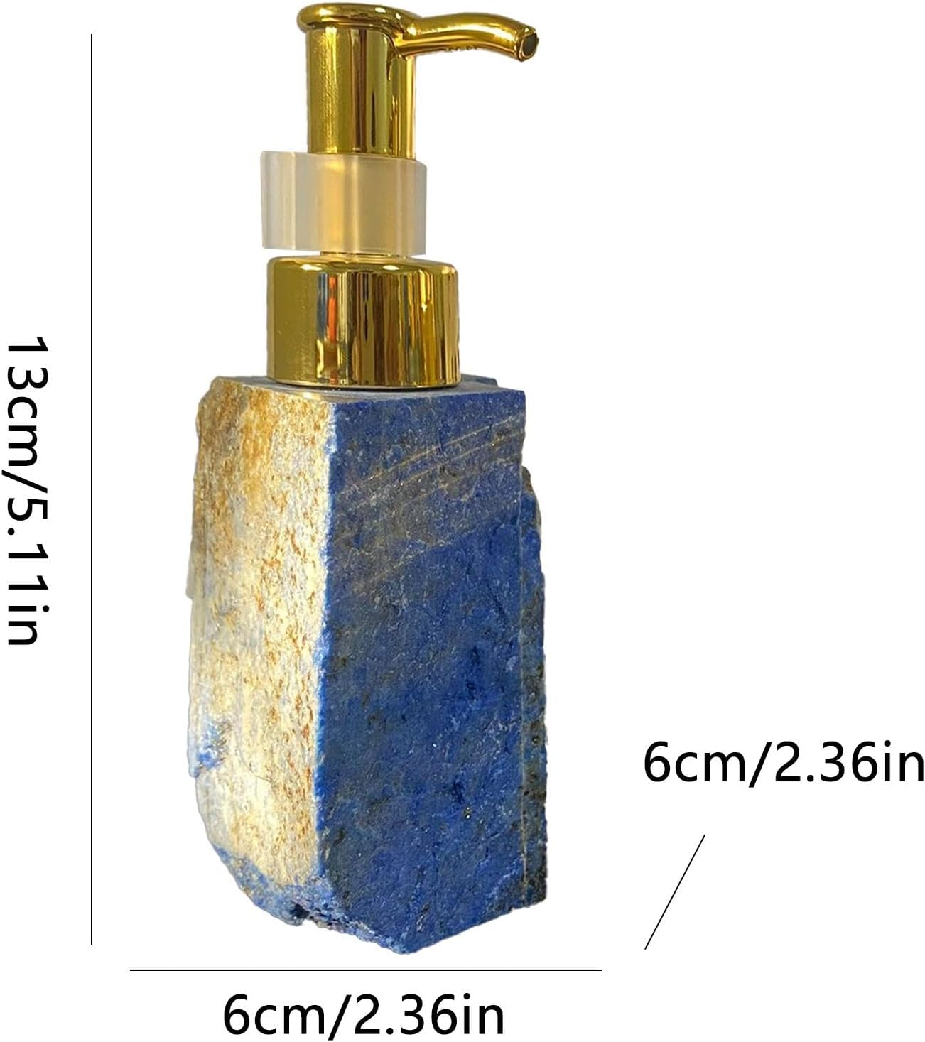 Natural Stone Soap Dispenser - Crystal Hand Soap Dispenser - Bathroom Bottles Pump - Bathroom Lotion Bottle - for Liquid Soap, Shampoo, Lotion Home Decor - Gray Flash image number 3