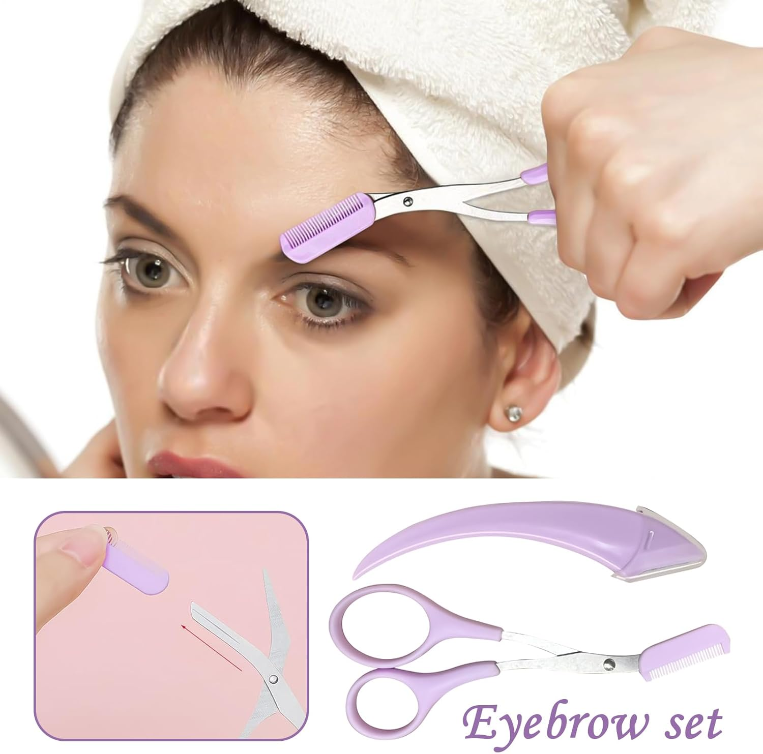 Eyebrow Scissors for Women, Professional Eyebrow Comb, Men'S Grooming Sets for Ladies Youth Girls Family Adults Grandma Mother Wife Friends