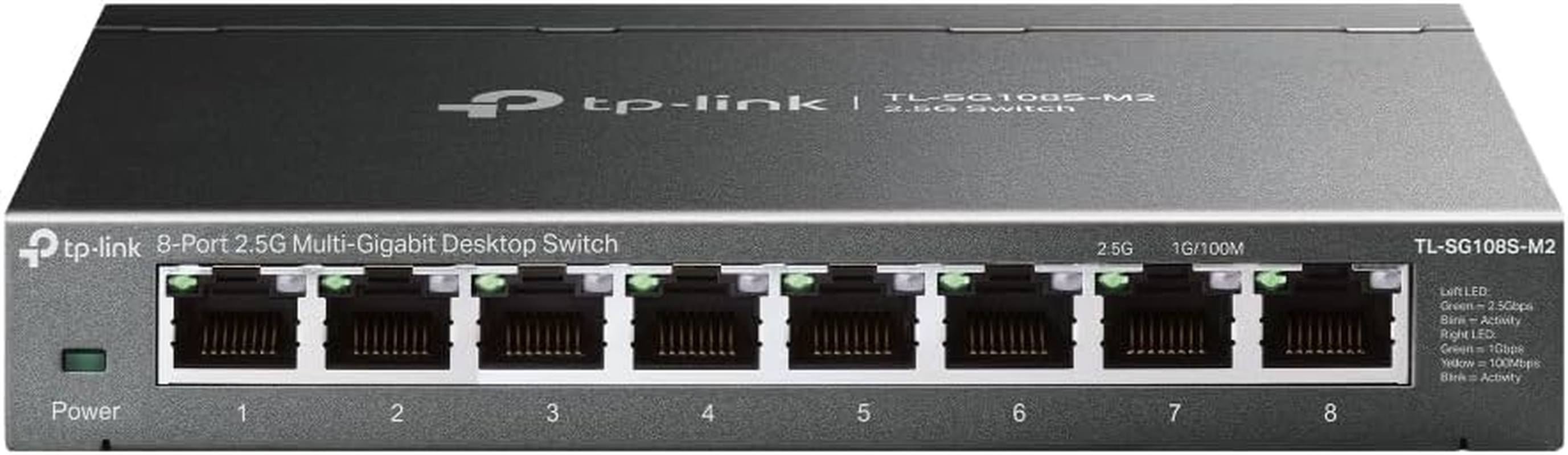 Tp-Link 8-Port 2.5G Multi-Gigabit Desktop Switch, All 2.5G Ports, Super-Fast Connections, Qos, Fanless, Suitable for Nas/Server/Ap/Nvr/4K Video/Computer, Plug & Play, Metal Casing (TL-SG108S-M2) image number 6