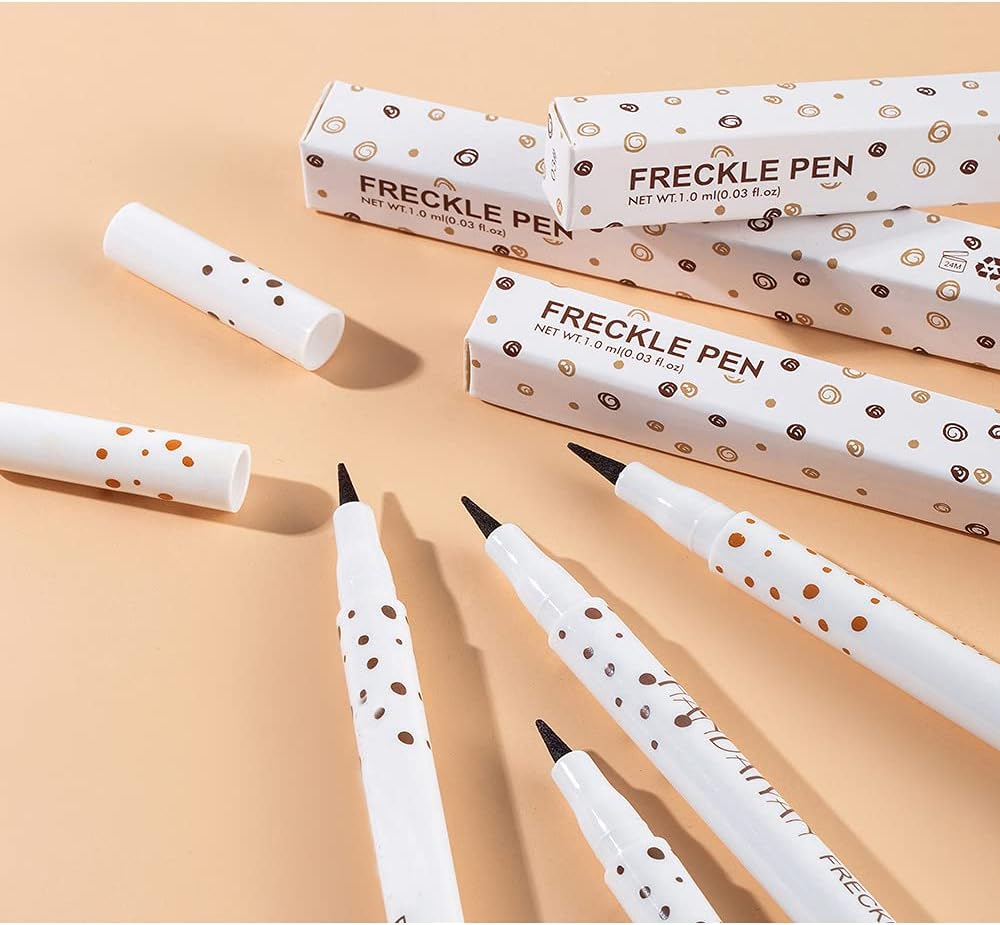 2 Colors Freckle Pen Waterproof Long-Lasting Quick Dry Small Spot Natural Lifelike Freckle Makeup Pen (Light Brown) - Light Brown image number 6