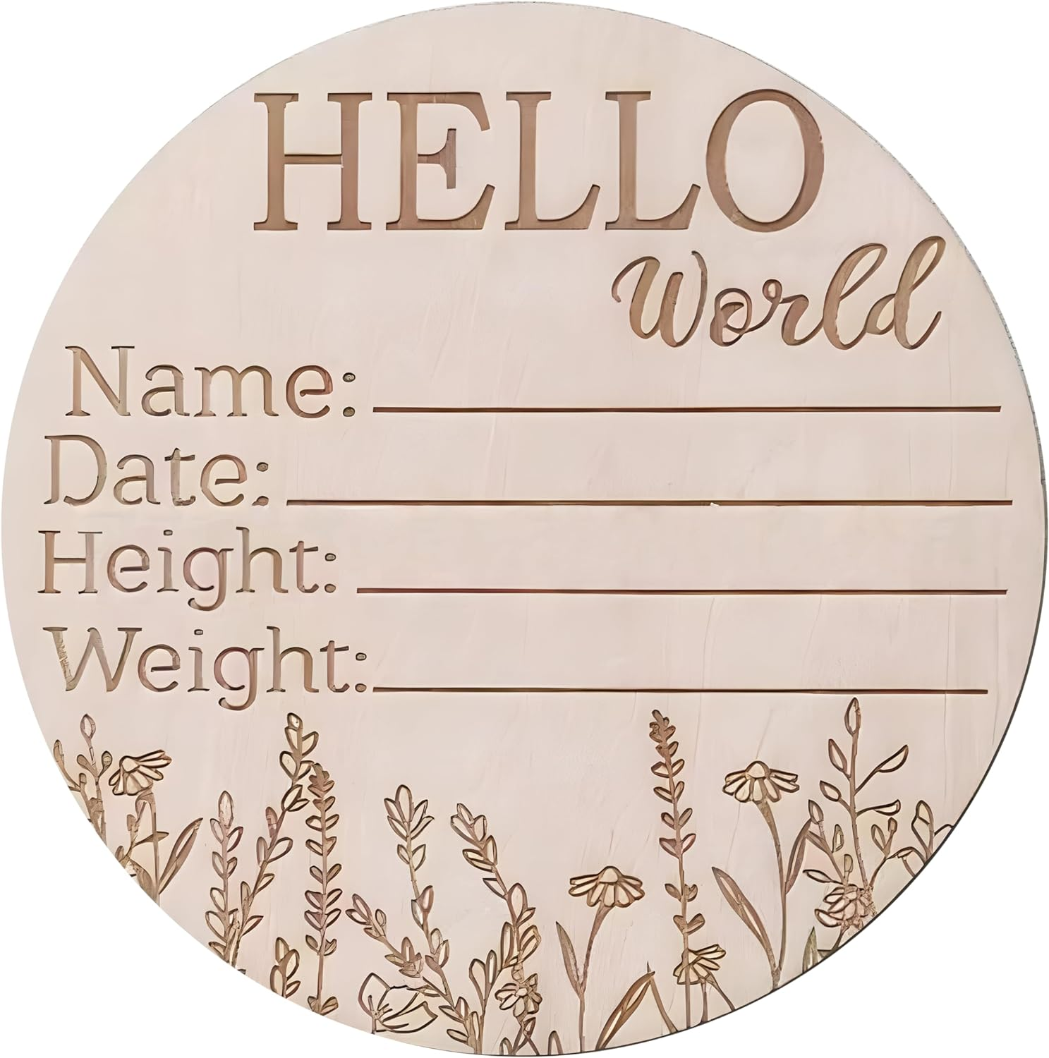 Birth Announcement Sign, Handcrafted Baby Monthly Milestone Cards Made with Light Birch Wood to Commemorate Baby'S First Year of Life,Baby Name Announcement Sign for Photo Prop Shower Nursery Gift