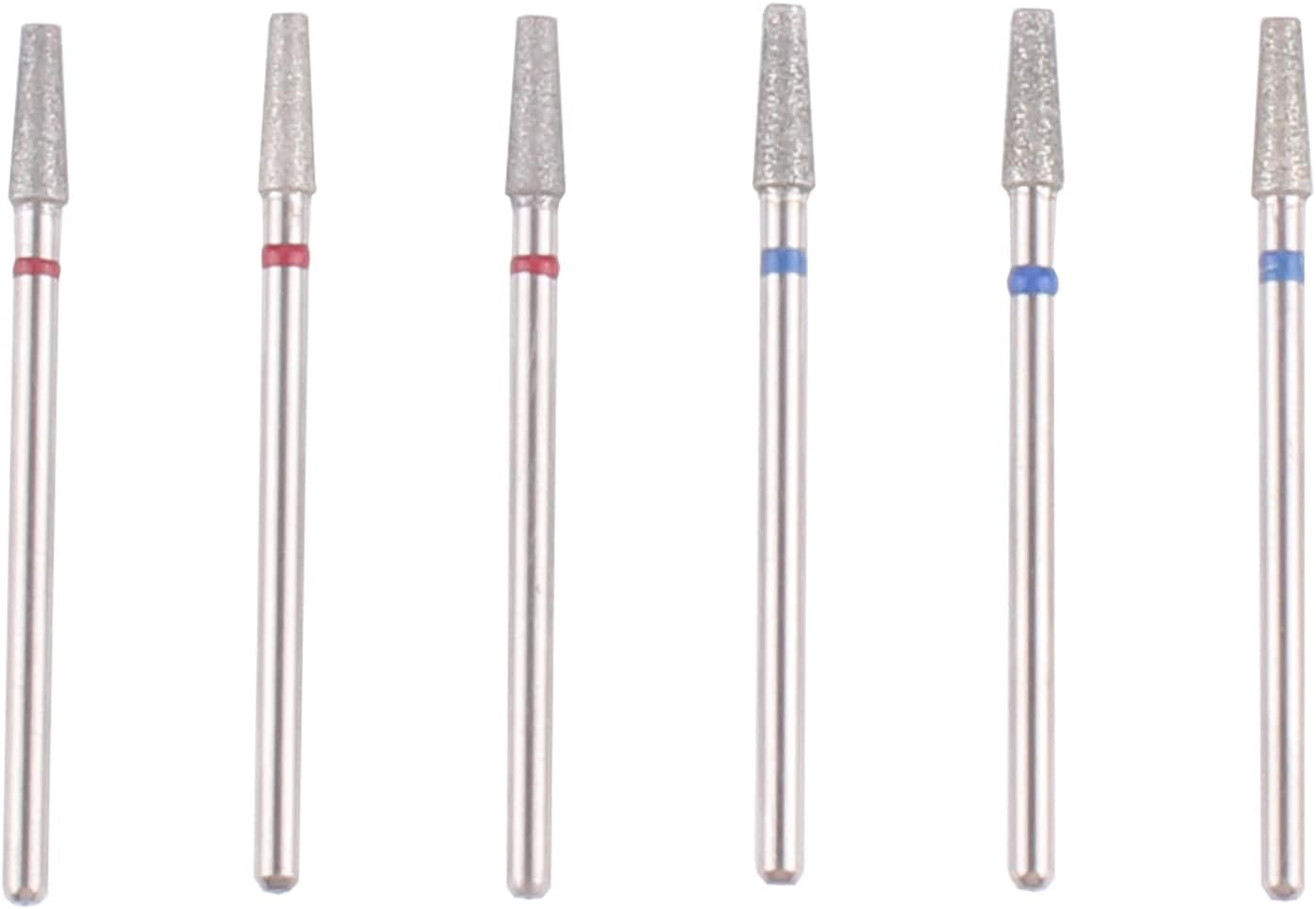 MZCMSL Tapered Barrel Cuticle Drill Bit Set with Case, 6Pcs Pro Diamond Nail Bits for Nail Prep,3/32 Shank Electirc Nail Tool (Medium) image number 1