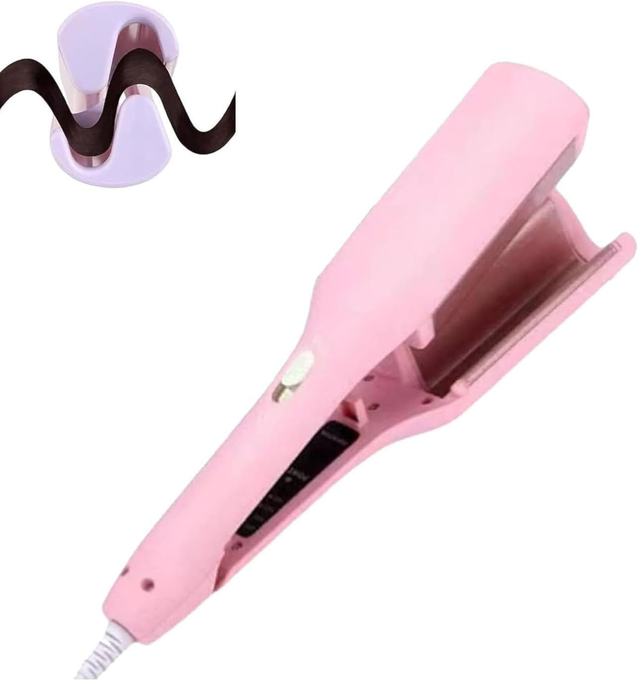 Curluxe French Curls Iron, Curluxe Create Frizz-Free French Curls Effortlessly Curling Iron, Wave Curling Iron with 15-Second Heat-Up and Adjustable Temperature for All Hair Types (Pink)