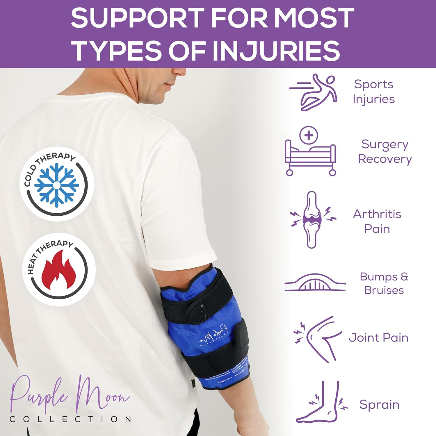 Ice Knee Pad &ndash; Reusable Cold & Hot Gel Wrap for Knee Pain Relief, Swelling & Injury Recovery &ndash; Adjustable Compression Sleeve for Men & Women &ndash; Arthritis, Post-Surgery & Sports Injury Support image number 5