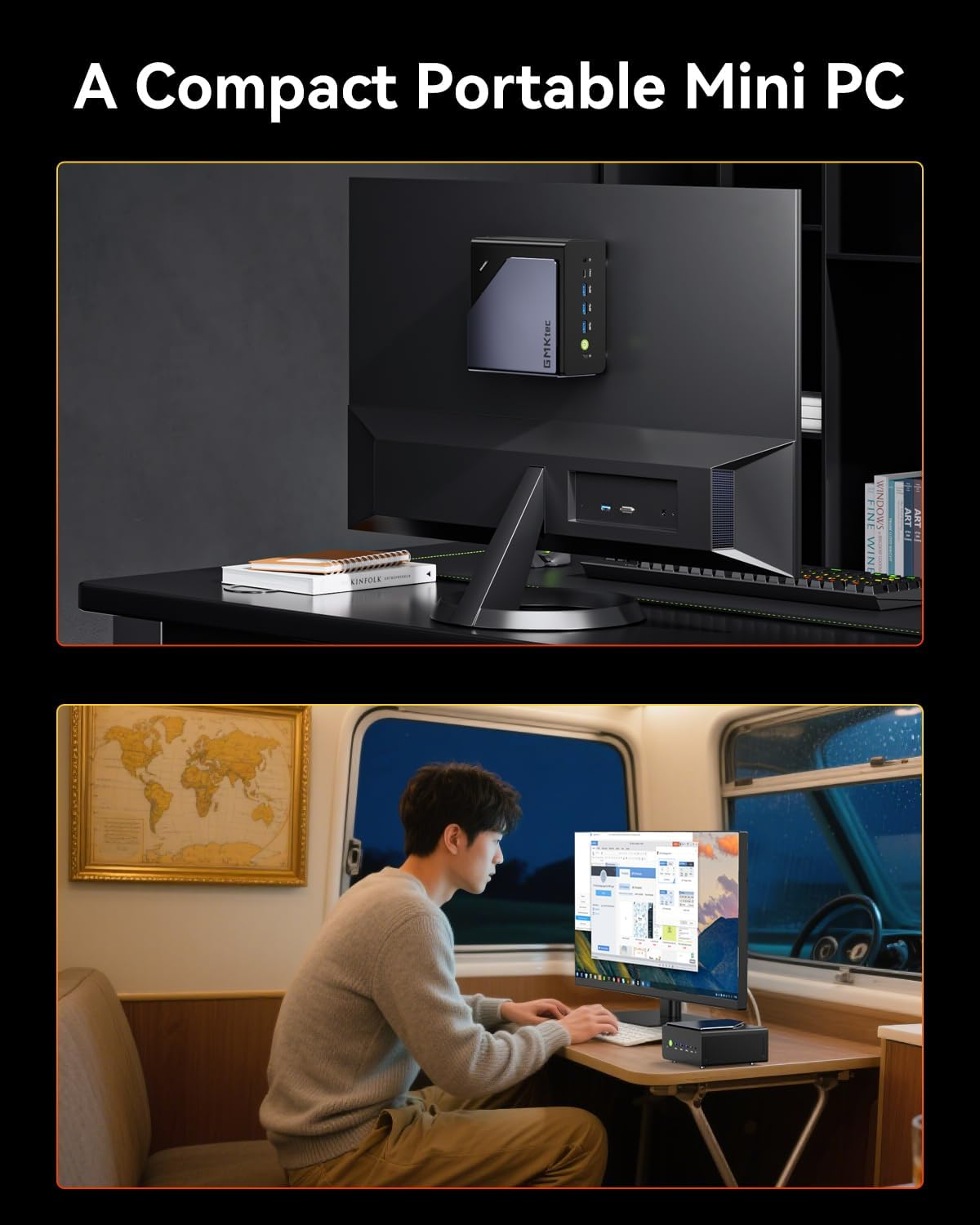 Gmktec Gaming Mini PC AMD Ryzen 7 H 255 (Upgraded 8745HS) 32GB DDR5 1TB Pcle 4.0 SSD, Oculink, Dual NIC 2.5G, HDMI 2.1, USB4 K12 Desktop Computer image number 2