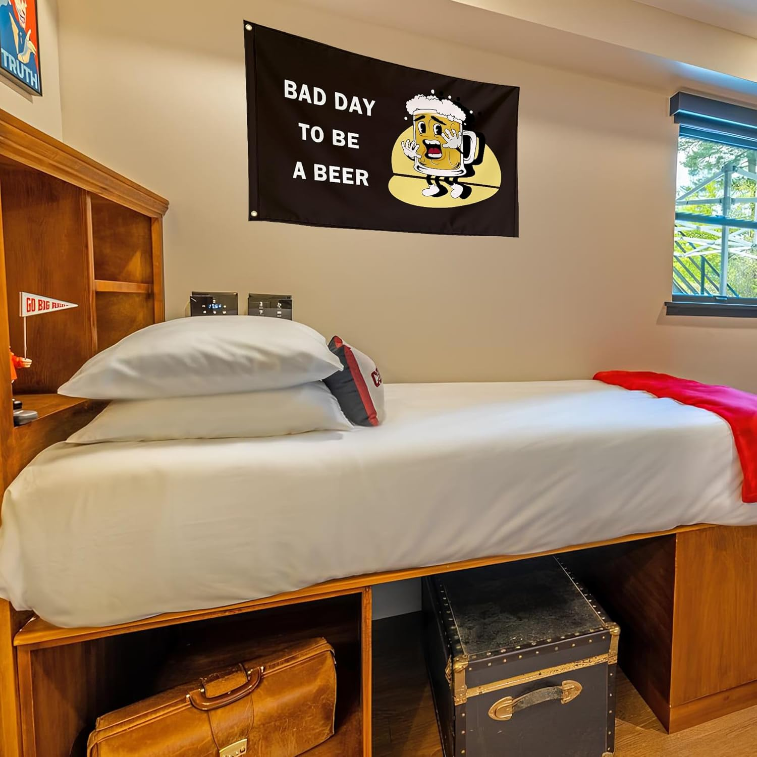 Dekorbay Bad Day to Be a Beer Funny Cool Flags Meme Flags Banner 3X5 FT Room Guys Girls College Dorm Bedroom Bar Pubs Frat Man Cave Wall Art Hangings Decor, Thick Polyester