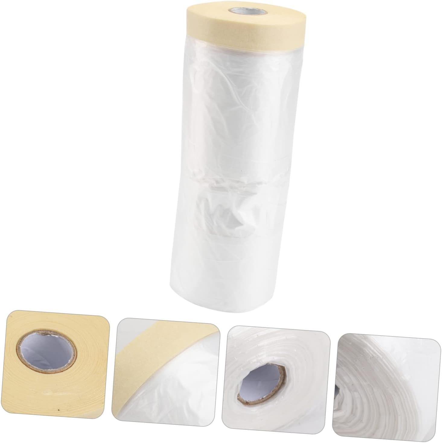 Masking Tape Protective Film Spray Painting Cover, Pre-Taped Masking Film for Car and Home Renovation, 1100Mm X 30M Painting Protection Sheet image number 1