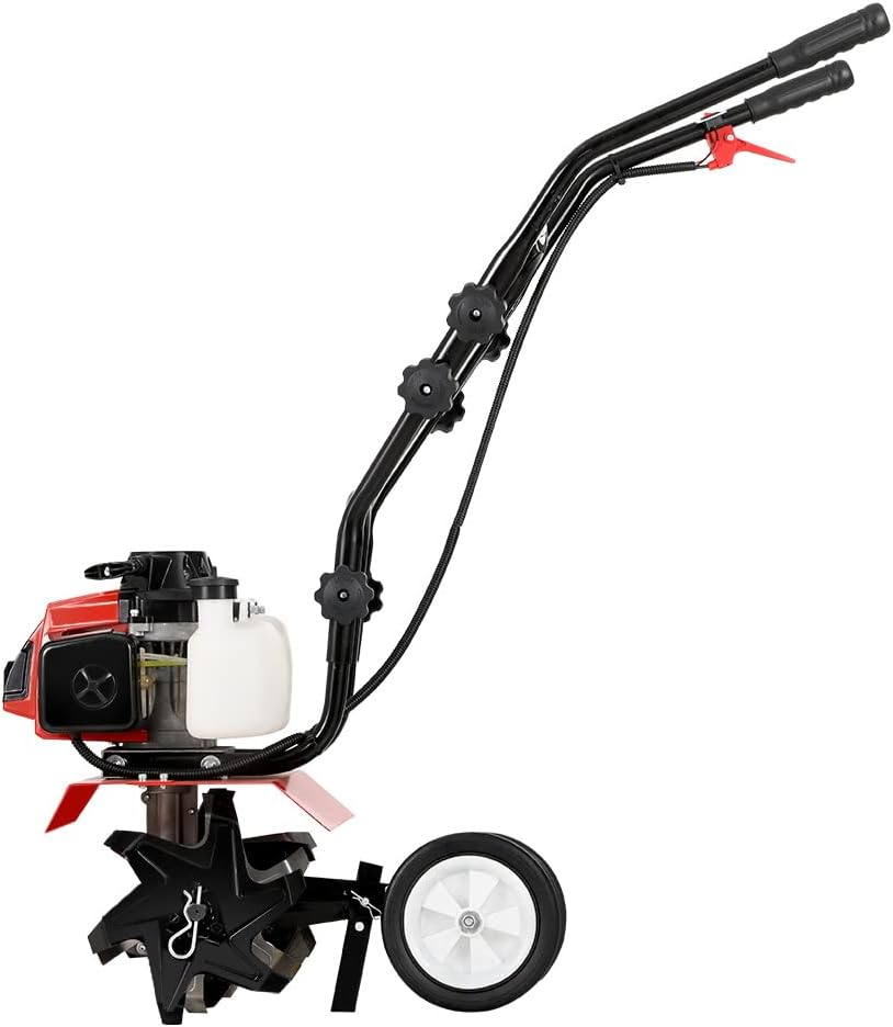 Giantz Tiller Cultivator, 88CC Garden Electric Lawn Scarifier Rotary Tillers Soil Rake Digger Outdoor Gardening Tool, 10000RPM 4 Blades Foldable Adjustable Tilling Depth Red image number 1