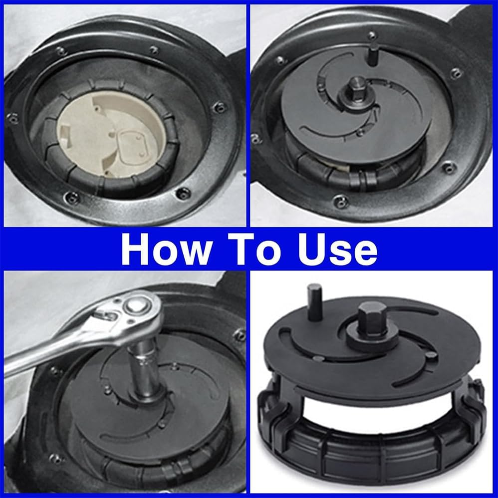 3 Jaw Adjustable Fuel Tank Pump Sending Unit Spanner Wrench, Oil Tanks Wrench, Oil Cover Pump Cap Removal Tool, Ideal for Serrated Fueloil Tank Retaining Rings for In-Tank Fuel Pumps