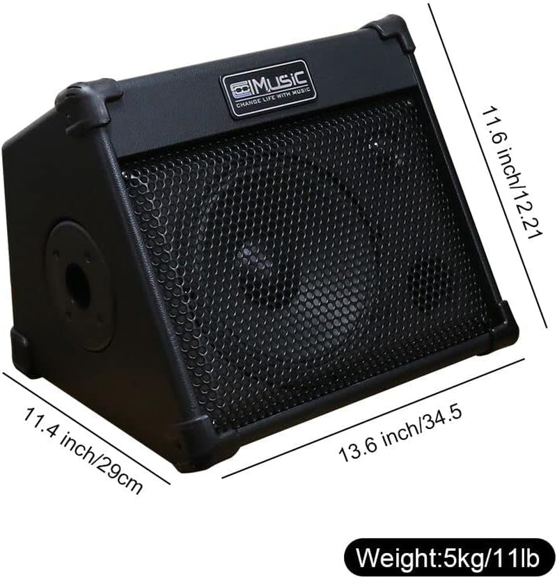 Coolmusic 40W Portable Acoustic Guitar Amplifier with Microphone Input, Built-In Bluetooth, Rechargeable Battery Performance up to 8 Hours image number 3