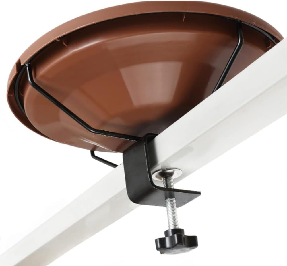 30 Cm Deck-Mounted Unheated Bird Bath Bowl with Detachable Fence Clamp for Balcony Railings image number 1