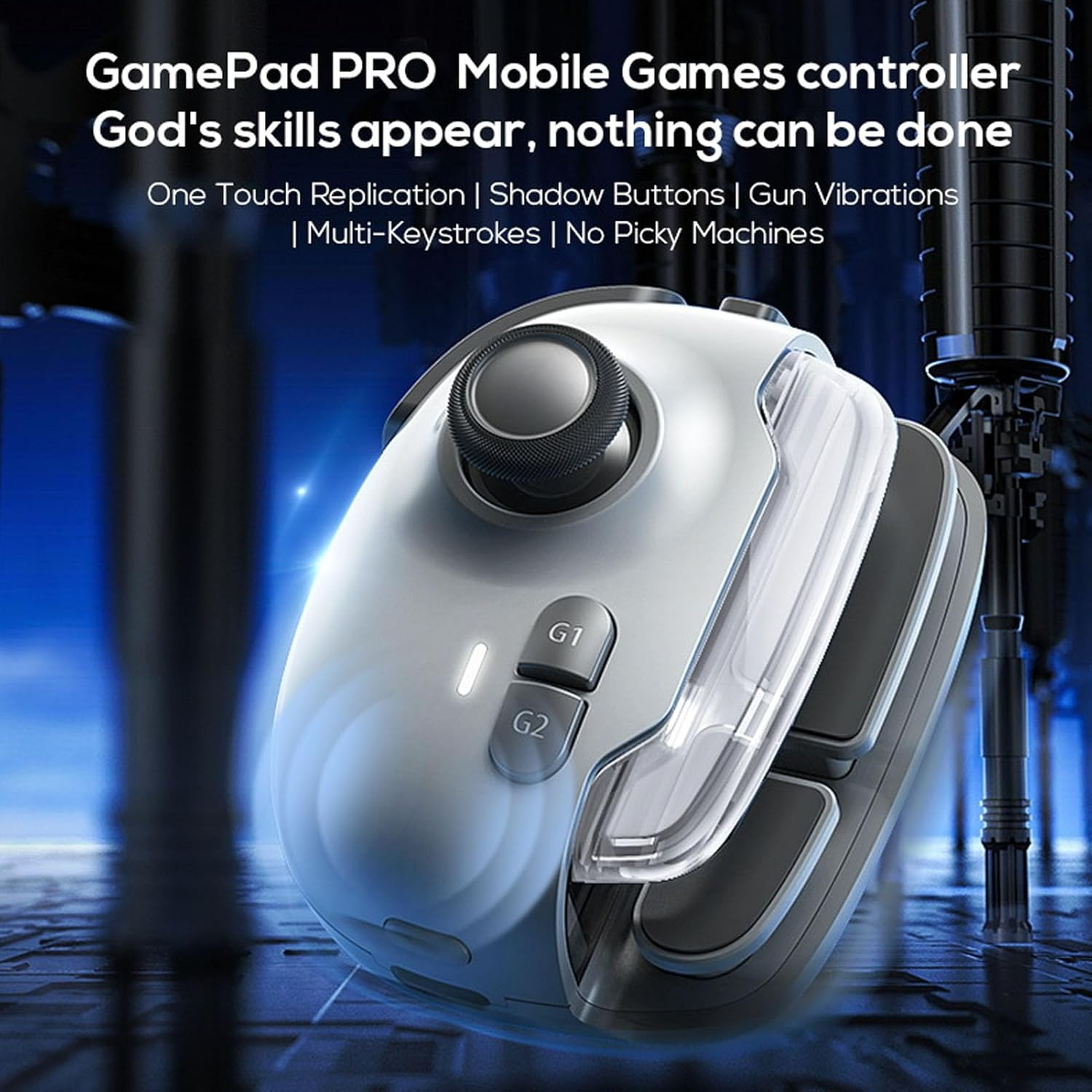 Mobile Game Controller Joystick, Smart Trigger Gaming Gamepad, 400Mah Customizable Macro Commands Mobile Gaming Controller, for Android