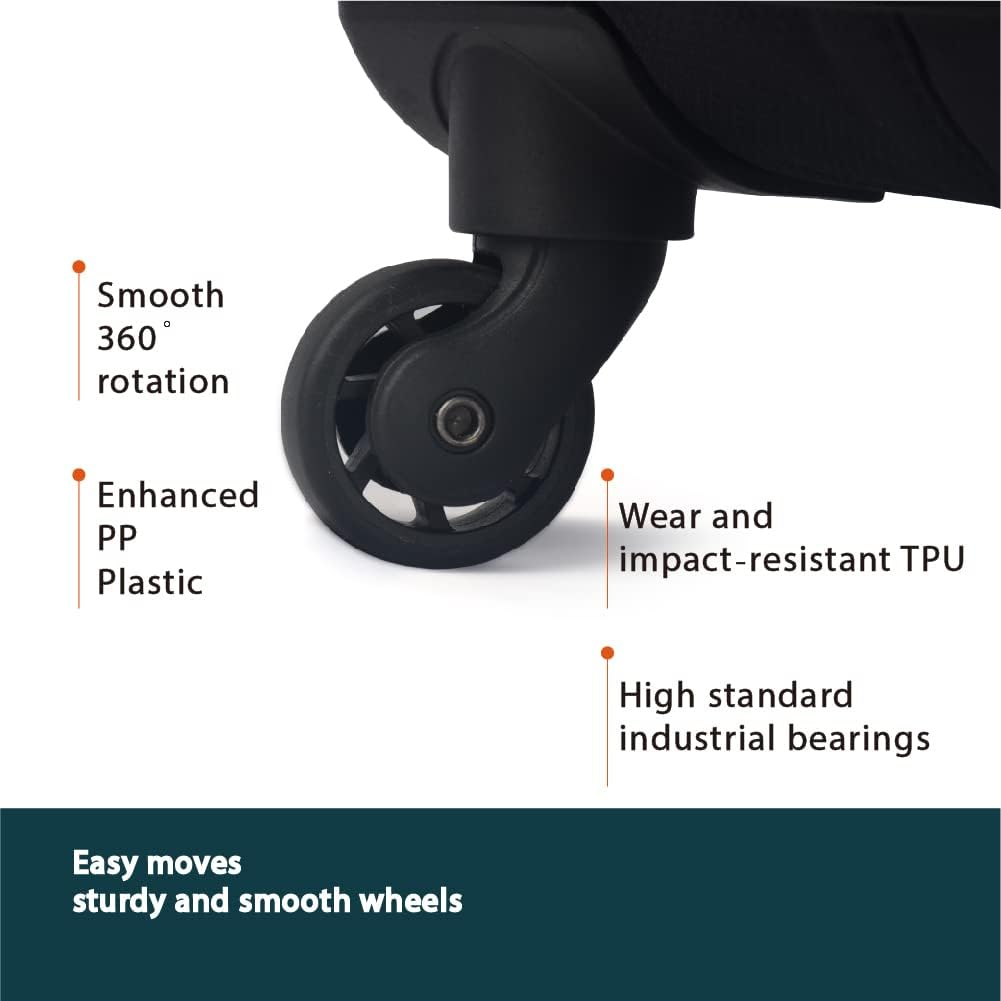 Eaglemate 3 Piece Lightweight Soft Luggage Suitcase Set &ndash; Durable, Expandable, 360&deg; Spinner Wheels, Soft Touch Exterior, TSA Lock for Secure Travel,15 Years Warranty,Black - Navy Blue image number 5