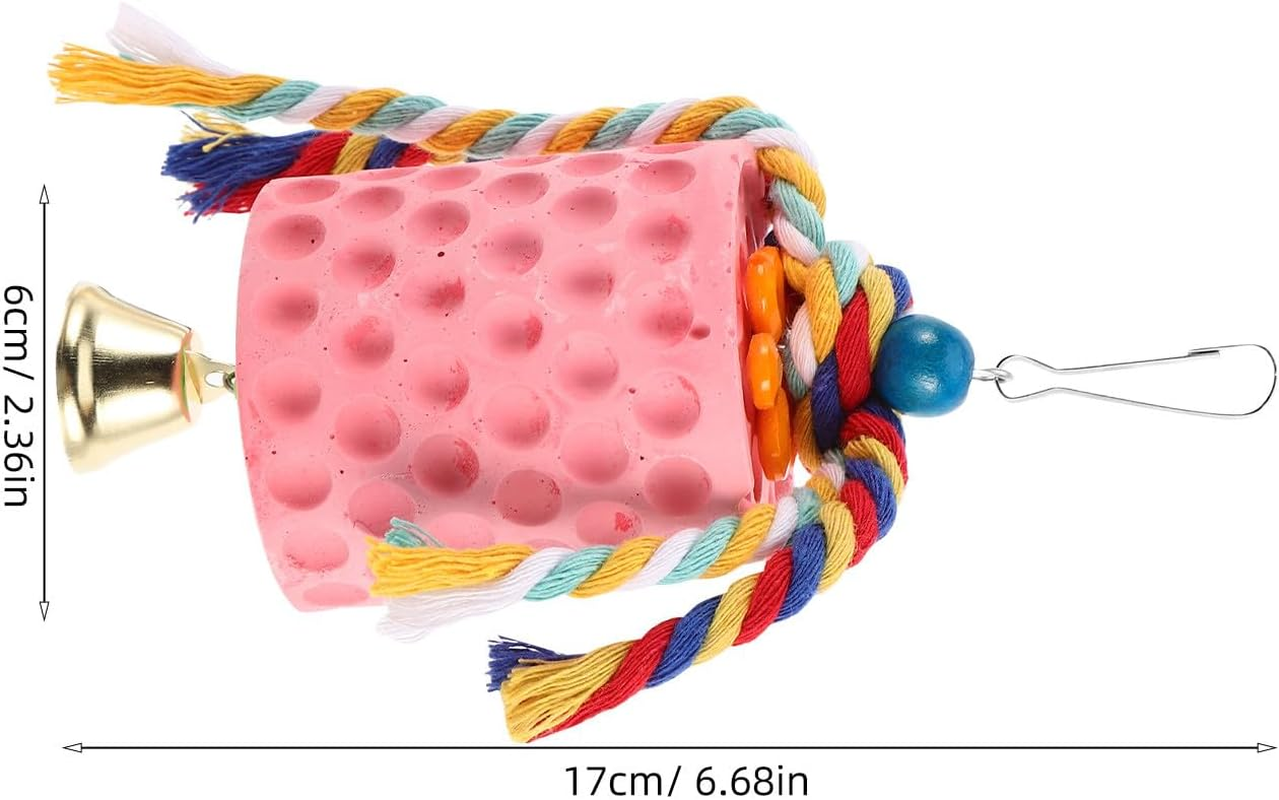 COHEALI Bird Beak Grinder with Bell Parakeet Mineral Block Natural Bird Grinding Stone Chewing for Parrots Cockatiels Conures and Small Pets image number 6