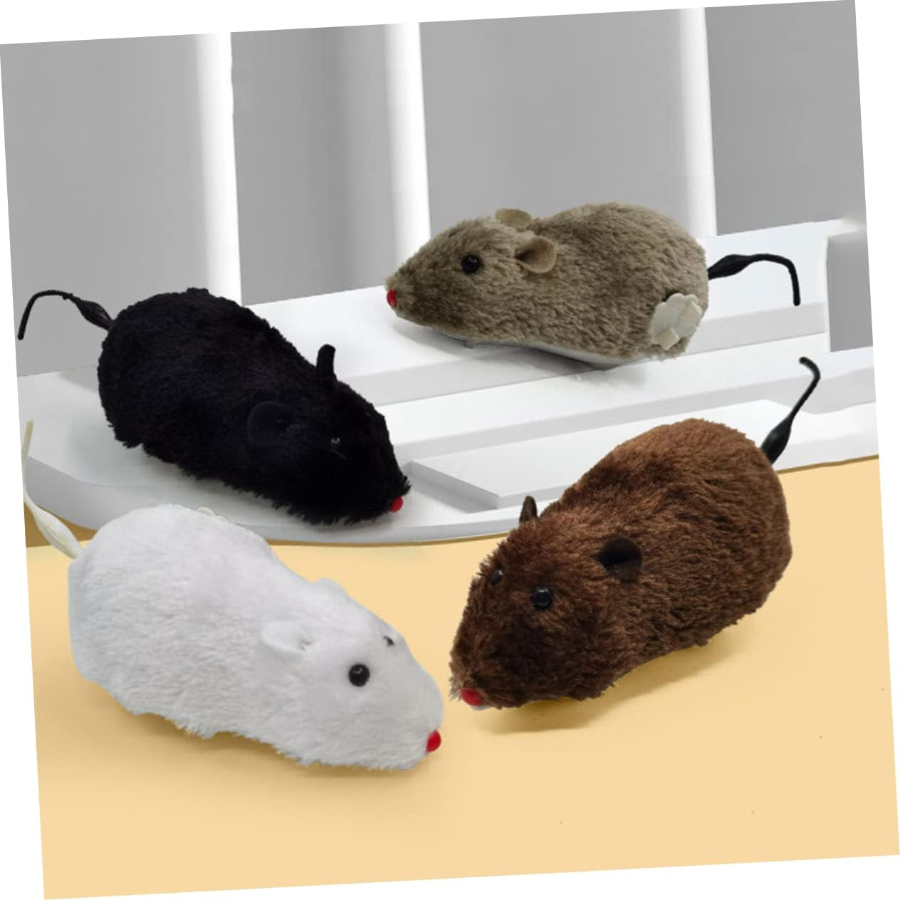 INOOMP Halloween Wind up Mouse Cat Toy 4 Pack Kitten Toys for Indoor Cats Moving Cat Mice Toys No Battery Required image number 3
