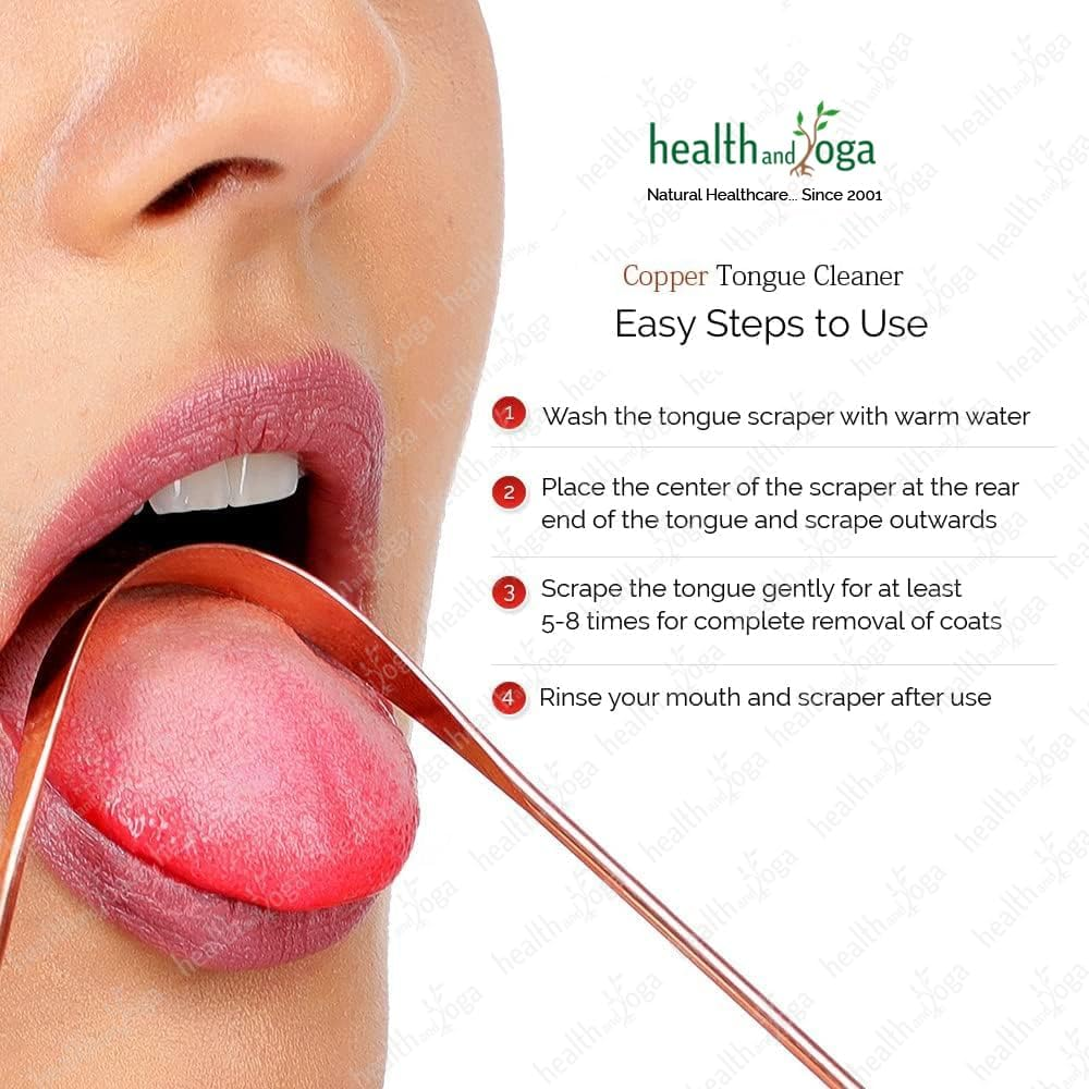 Healthandyoga(Tm) Qswipe Surgical Grade Tongue Cleaner Scraper - Bacteria Inhibiting, Non-Synthetic Grip - Sterilizable (Copper - 2-Pack) image number 1