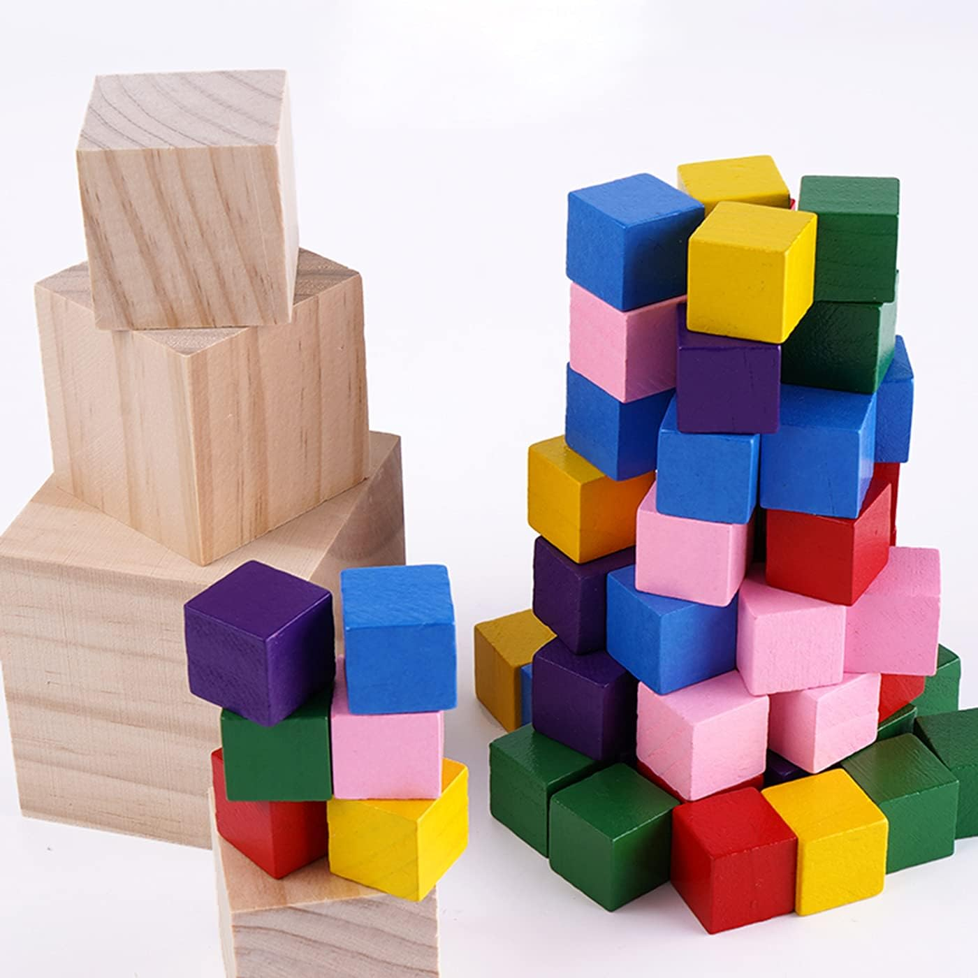 Tosnail 30 Pack 2 Inches Unfinished Wooden Cubes Wooden Blocks - Great for Crafts Making image number 5