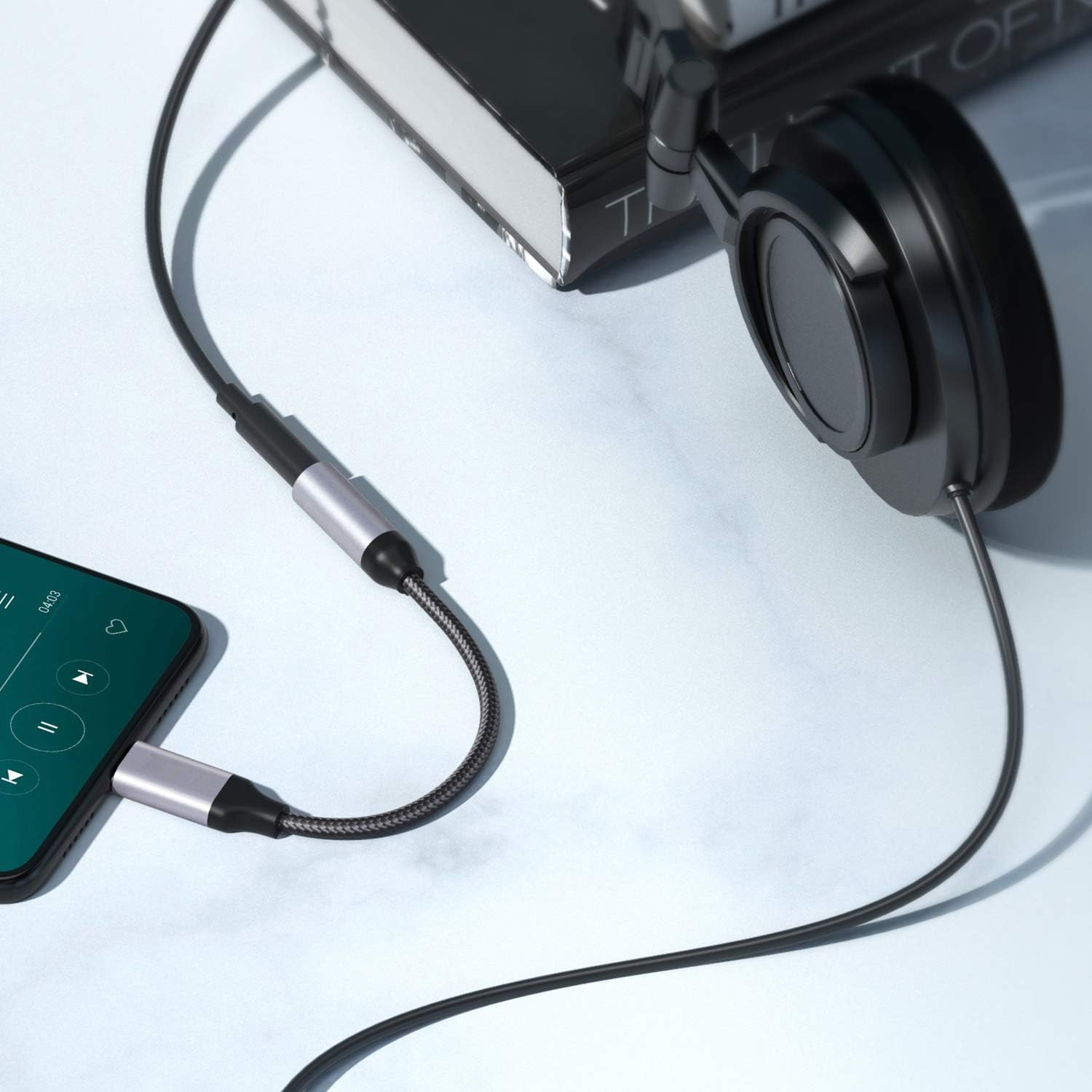 HLLYLL USB C to 3.5Mm Headphone Jack Adapter, Type C to Aux Audio Nylon Cable, Male to Female Earphone Adapter image number 2