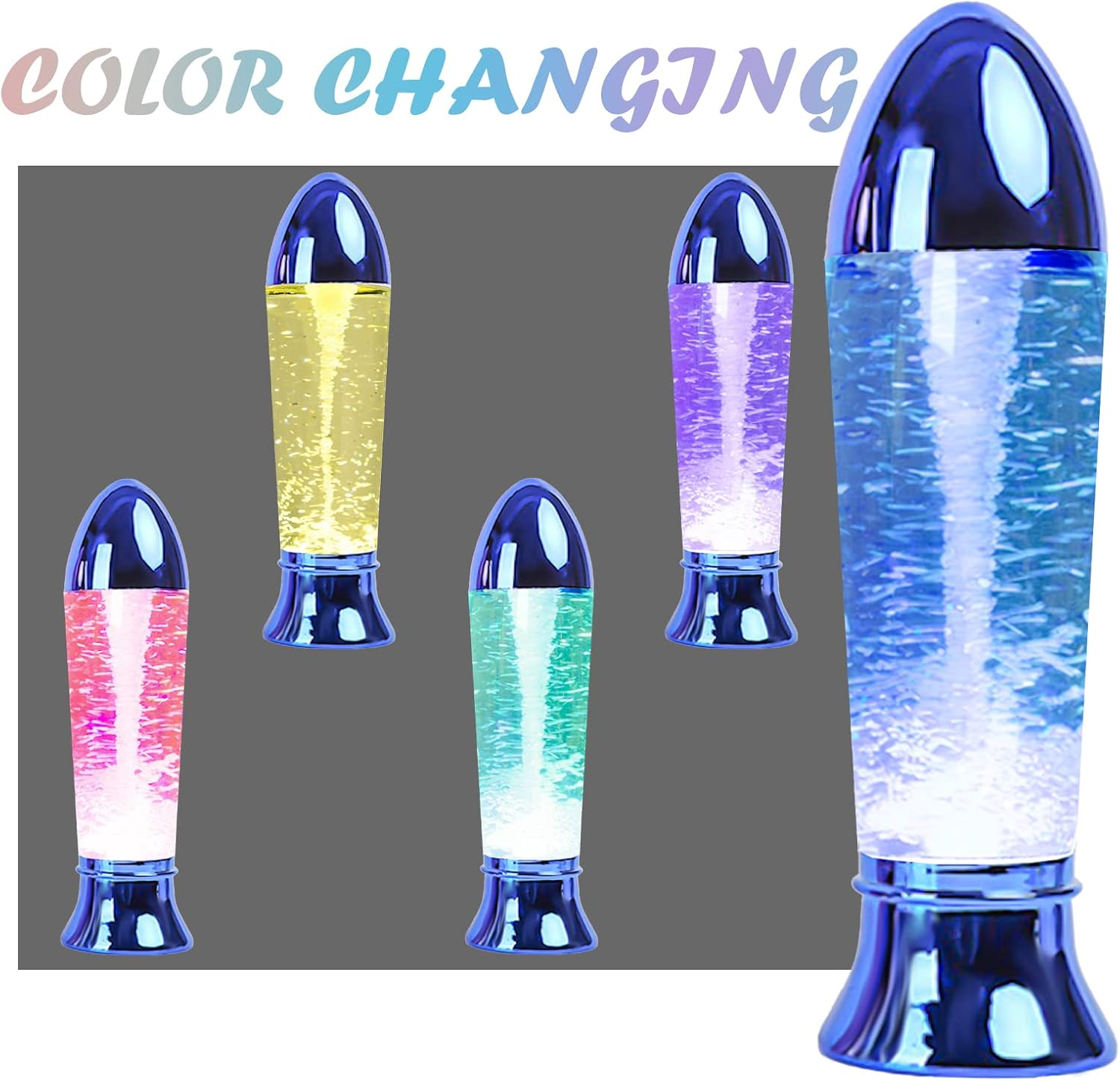 Yakii 10.5" Tornado Lamp LED Color Changing,Tornado Maker Science Toy, Battery/Usb Cable Operated, Blue image number 3
