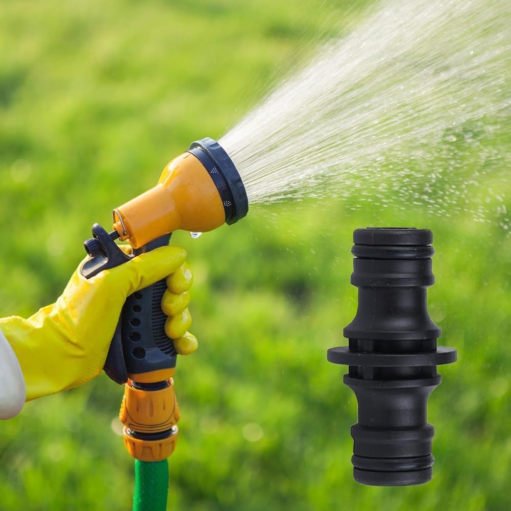 10 Pcs Double Male Connectors, Plastic Hose Connector 1/2 Inch Quick Connector Snap Fit Extender for Xtension for Garden Hoses Join Hose Pipe Tube Hose Coupling, Two Ways for Garden and Home Tap - White image number 2