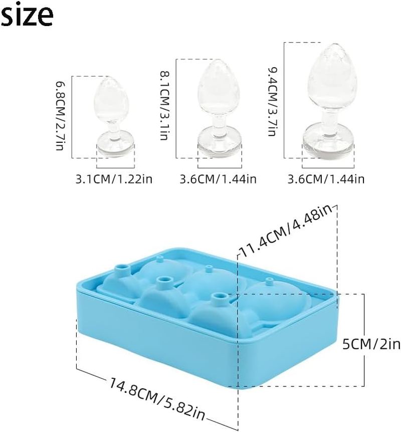 Adult Novelty Ice Cube Trays, Adult Prank Ice Cube Mold,Large Thicked Silicone Fun Shapes Ice Mold for Whiskey Cocktails,Brandy and Juice Beverages (Blue) image number 6