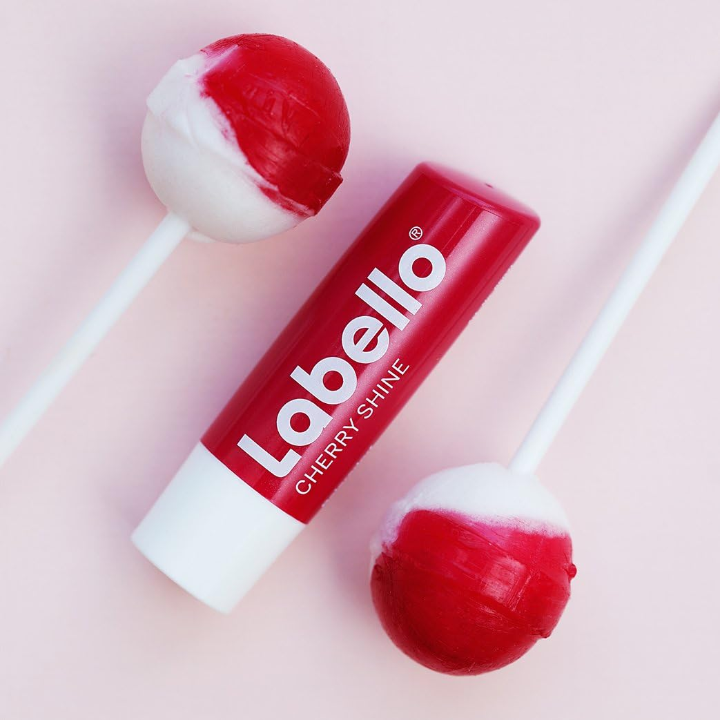 Labello Cherry Shine Lip Balm with Colour for Dry Lips Pack of 2 X 4.8 G image number 3