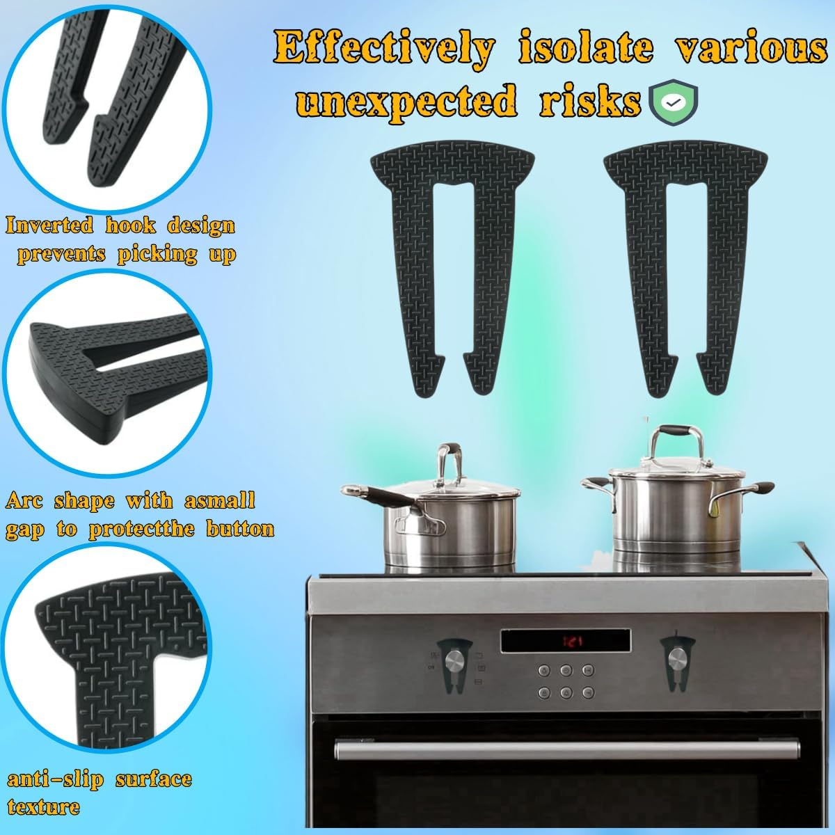 Safety Gas Stove Knob Lock, Protection for Kids and Pets, Preventing Accidental Opening of the Gas Stove Lock, Durable Design Knob Safety Cover, Black 3 Pieces image number 5