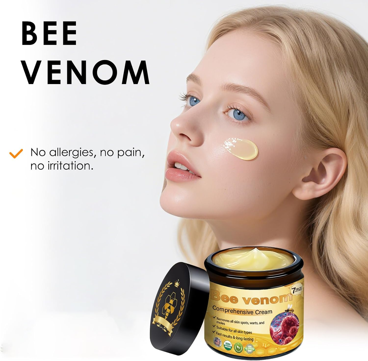 2PC Bee Venom Comprehensive Cream, Deeply Nourishes the Skin Suitable for All Skin Types Bee Venom Cream image number 2