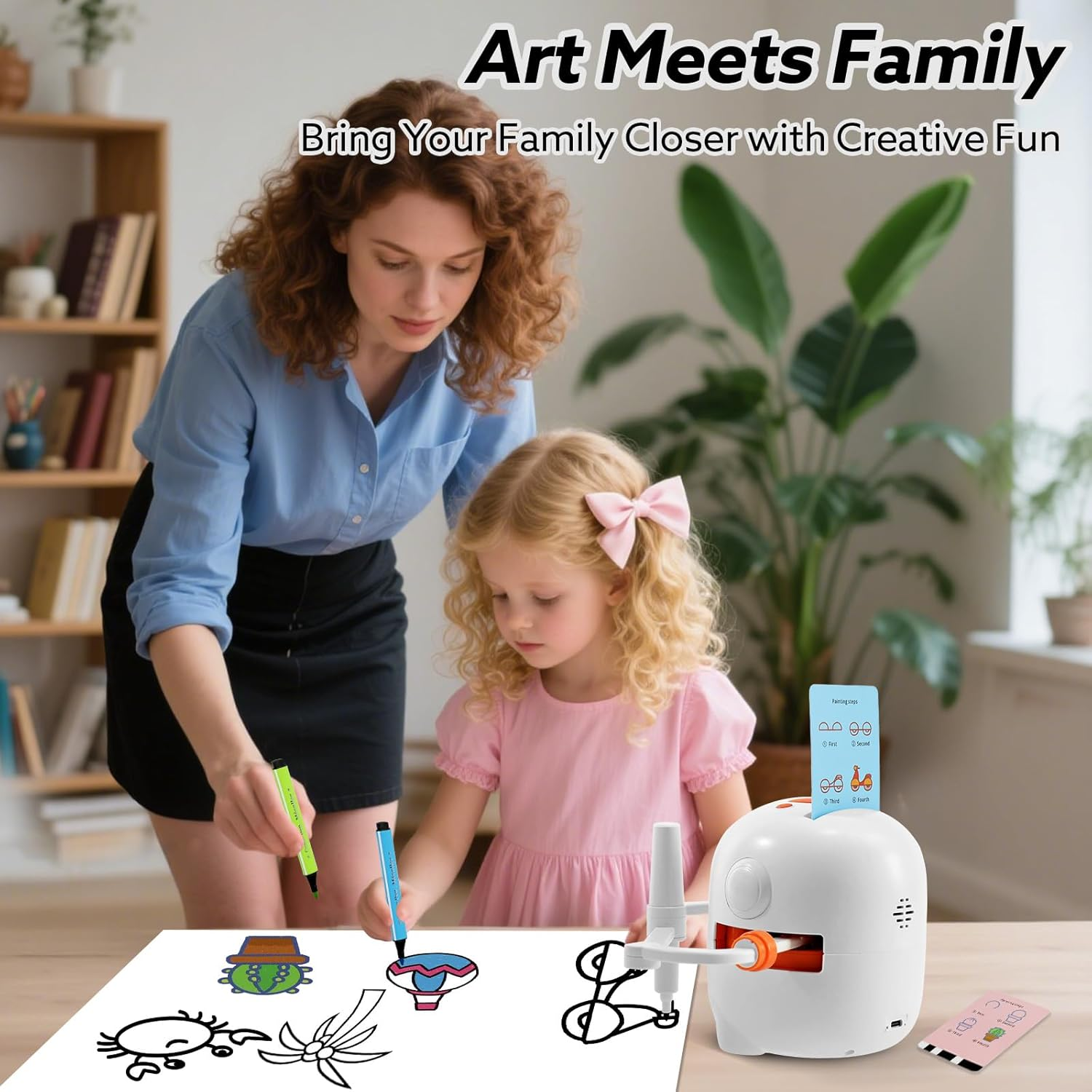 MAOCG Drawing Robot for Kids with 100 Cards, Voice Interactive Educational Drawing Machine, Montessori Painting Learning Toys for 3 4 5 6 7 8 Year Old Boys Girls Birthday Party image number 3