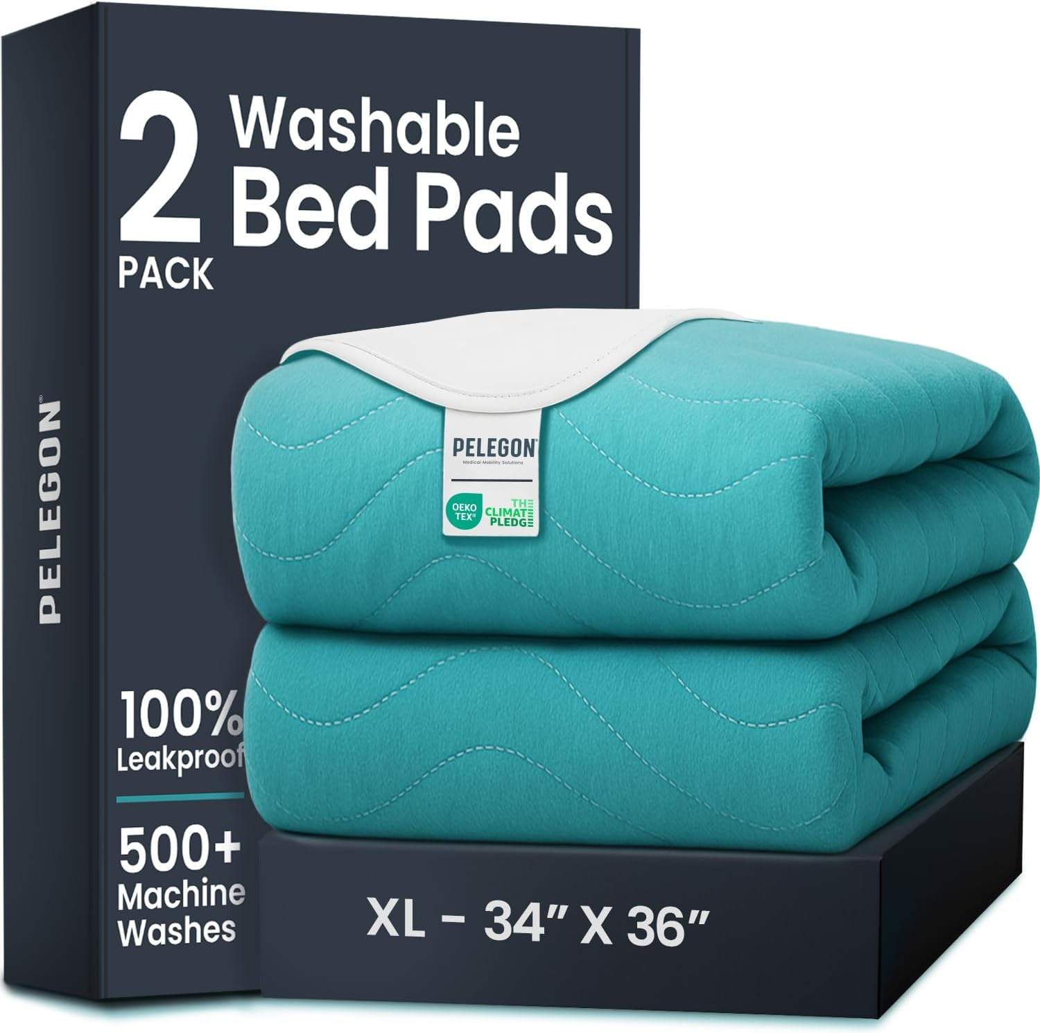 Bed Pads Washable Waterproof 34" X 36" (Pack of 2) - Incontinence Bed Pads for Adults and Kids - Heavy Absorbency Reusable Bed Pads - Chuck Pads - Waterproof Protective Pad for Bed image number 2