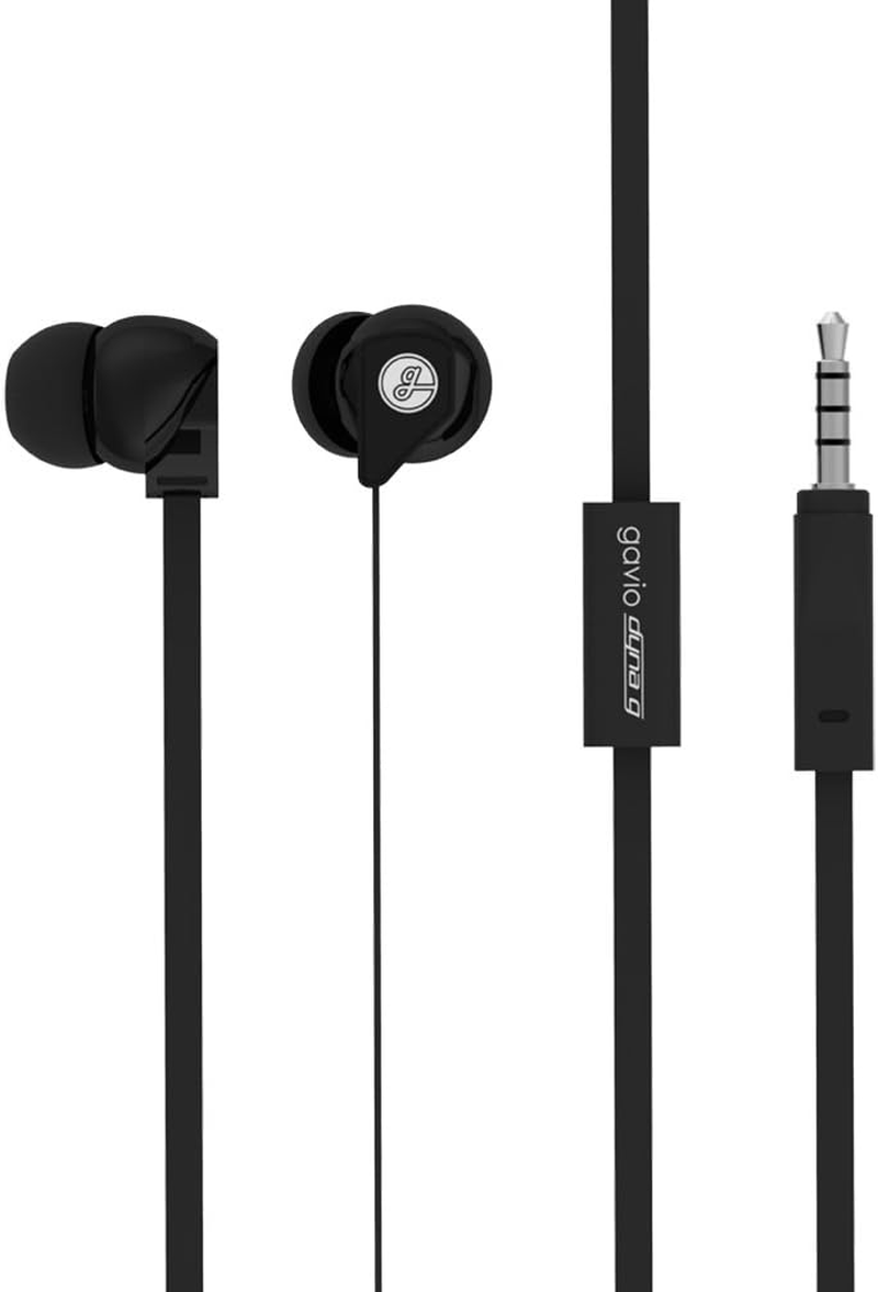 Gavio G25EE03601 [Iphone/Blackberry/Samsung Compatible Inner Earphones with Microphone] Flat Cable Black