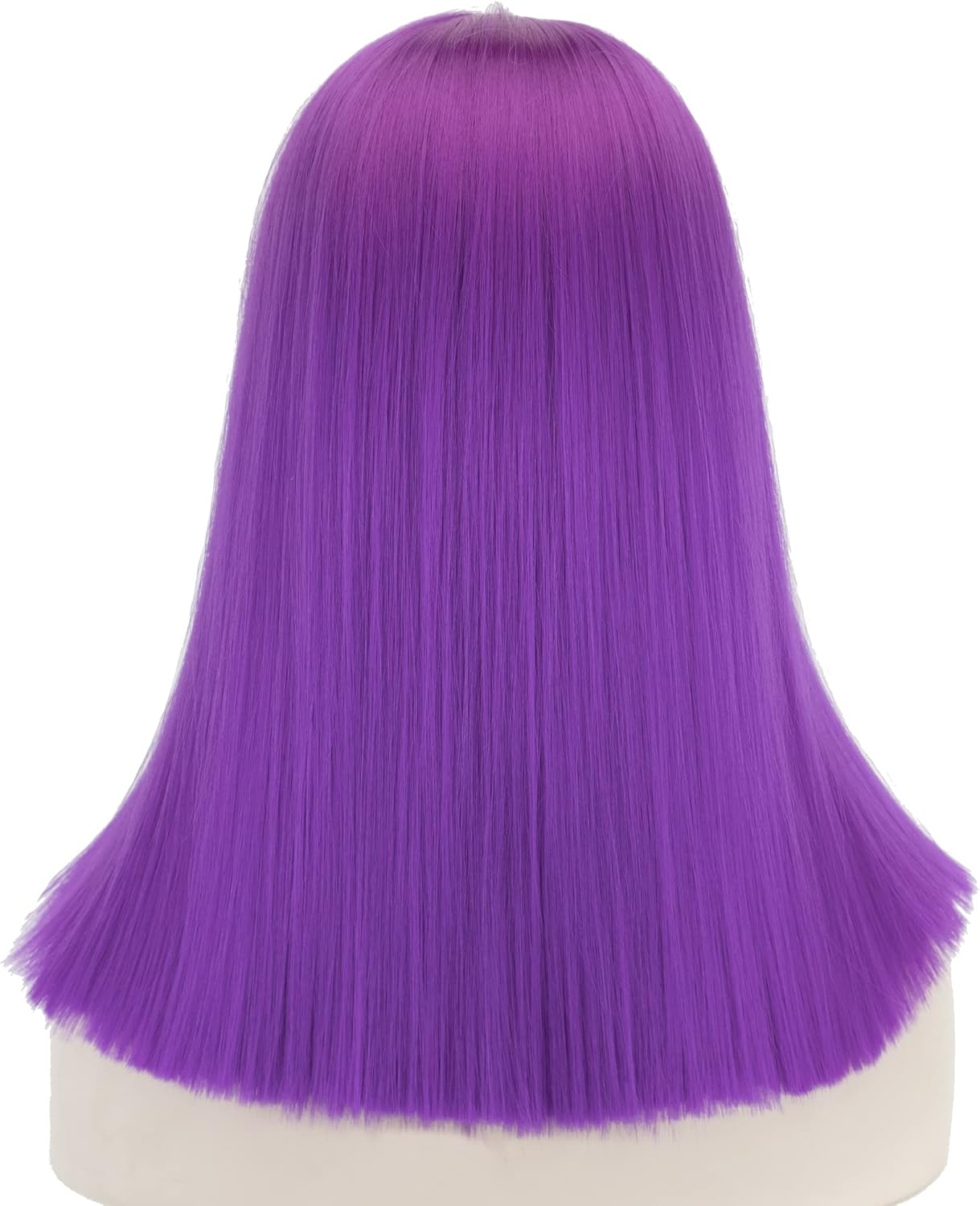 IMISSU Short Natural Cut Hair Cosplay Wig with Straight Bangs Halloween Costume Party Bob Wigs for Women (Purple) image number 3
