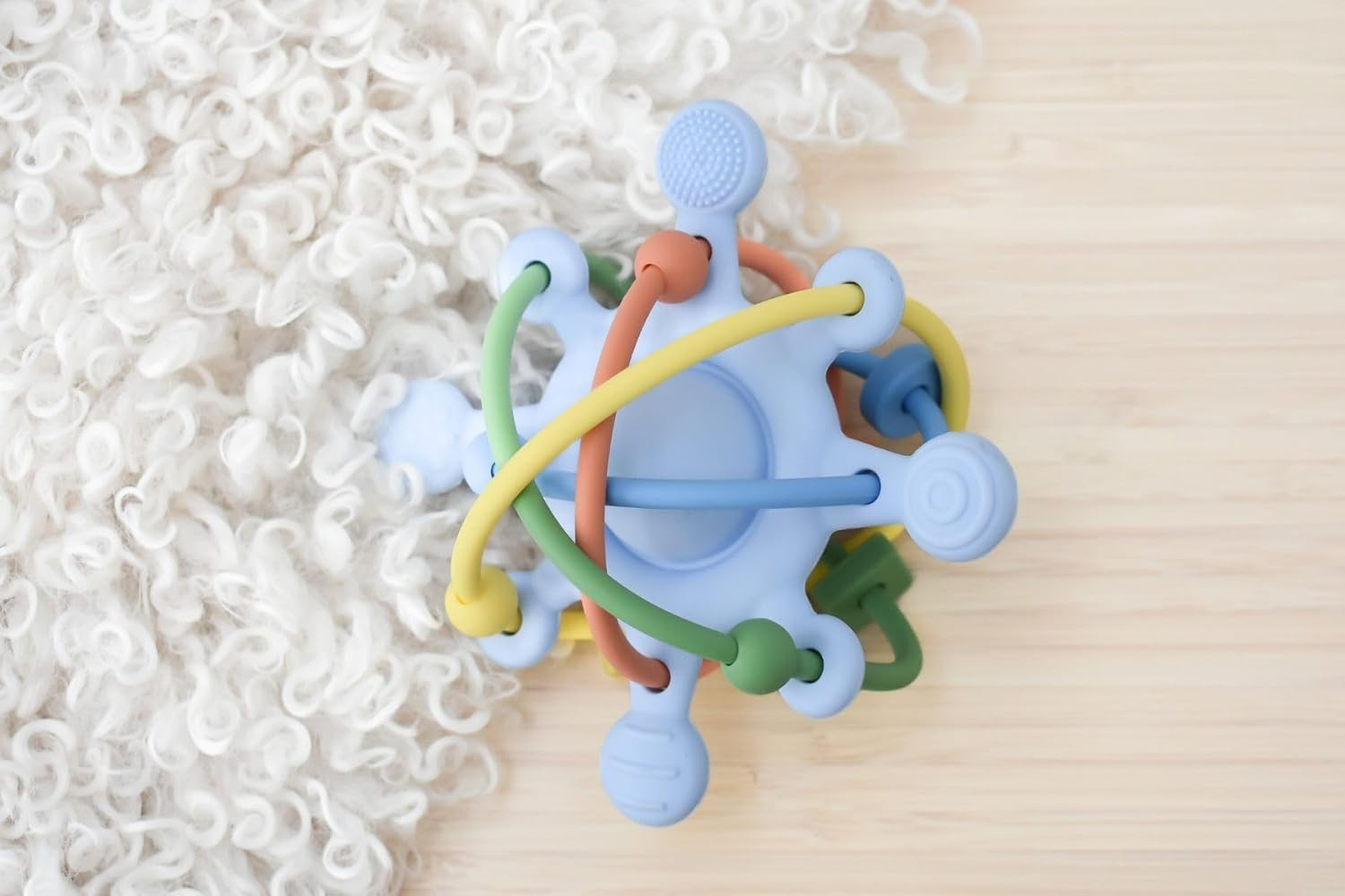 Koala Dream - CA3019A Silicone Sensory Space Rattle TEETHER Blue: Clutch Sensory Teether for Babies image number 1