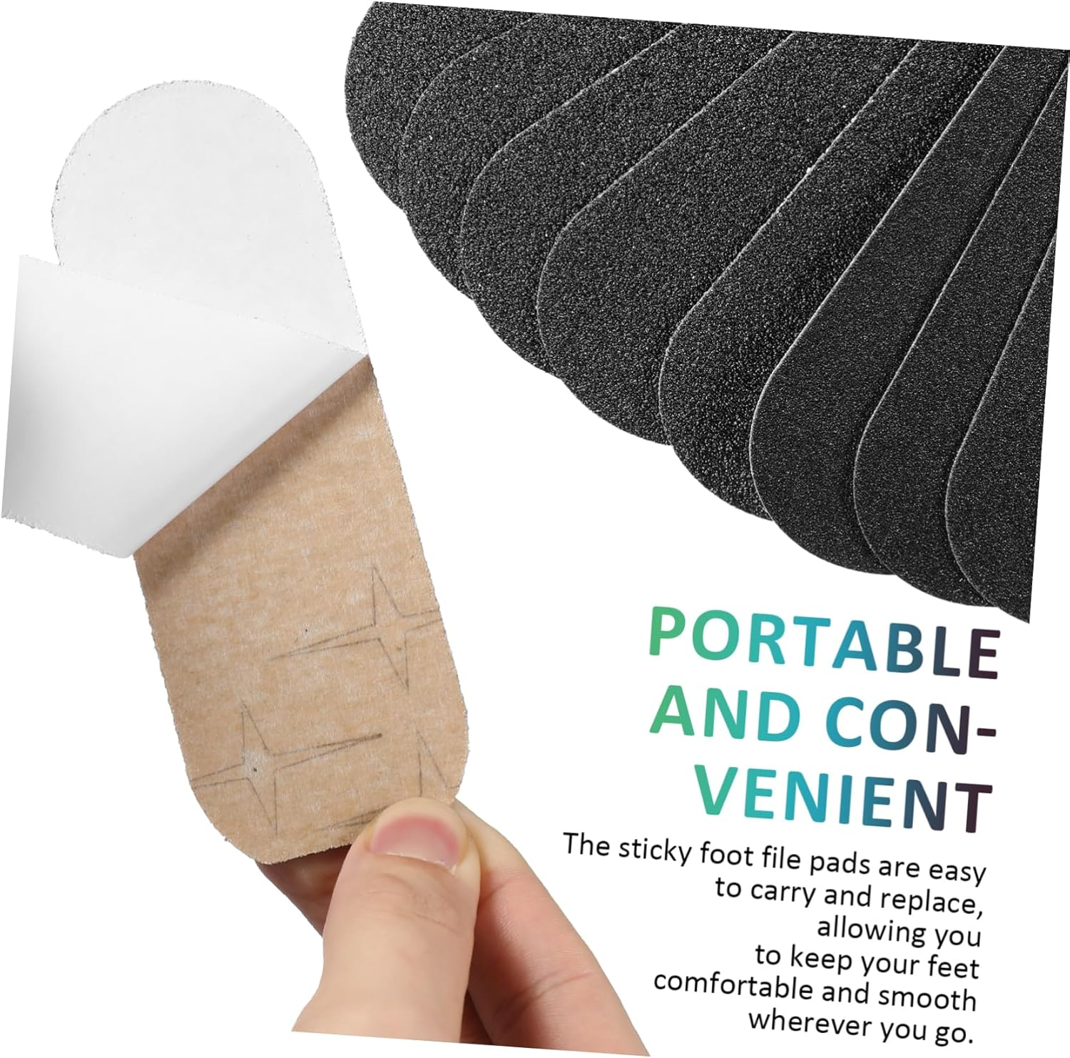 PLAFOPE 20Pcs Foot File Replacement Adhesive Pads Coarse Fine Grits Self-Adhesive Foot Care Pumice Stones Sheets image number 3