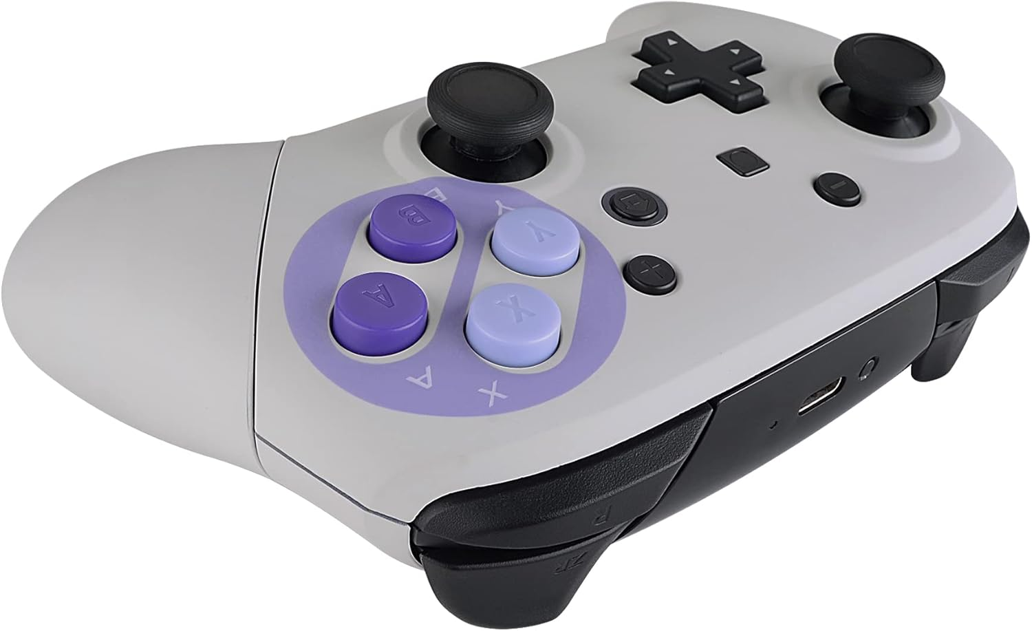 Extremerate Faceplate Backplate Handles for Switch Pro Controller, Classic SNES Style Replacement Shell Case with Red D-Pad ABXY Buttons for Nintendo Switch Pro - Controller NOT Included image number 5