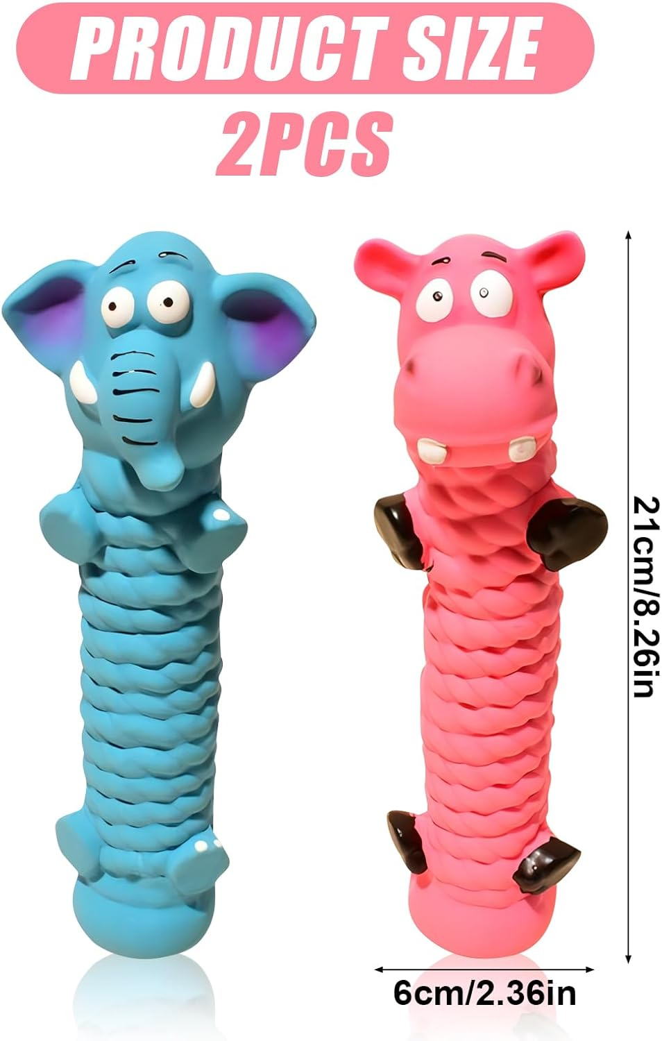 PLUSHCEWT 2 Pcs Dog Chew Toys,Squeaky Dog Toys for Boredom,Cute Cartoon Style Latex Strong Dog Toys,Squeaky Dog Toys for Aggressive Chewers,For Large Medium and Small Breed Dog image number 3